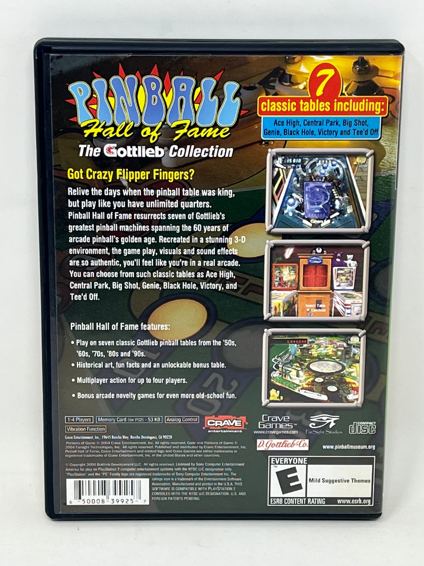 Sony PlayStation 2 PS2 - Pinball Hall of Fame: The Gottlieb Collection