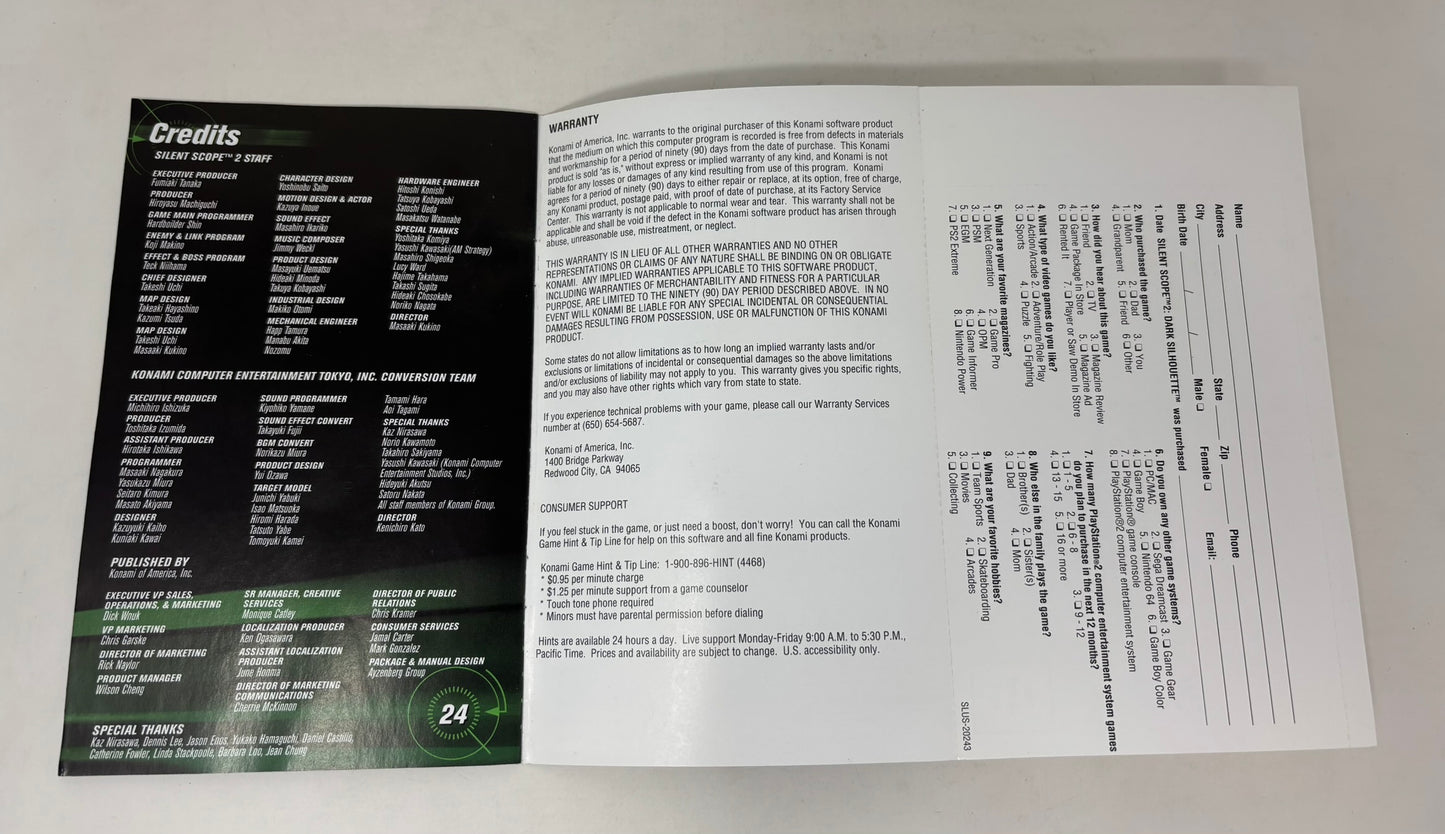 Sony PlayStation 2 - Silent Scope 2 Dark Silhouette - Complete