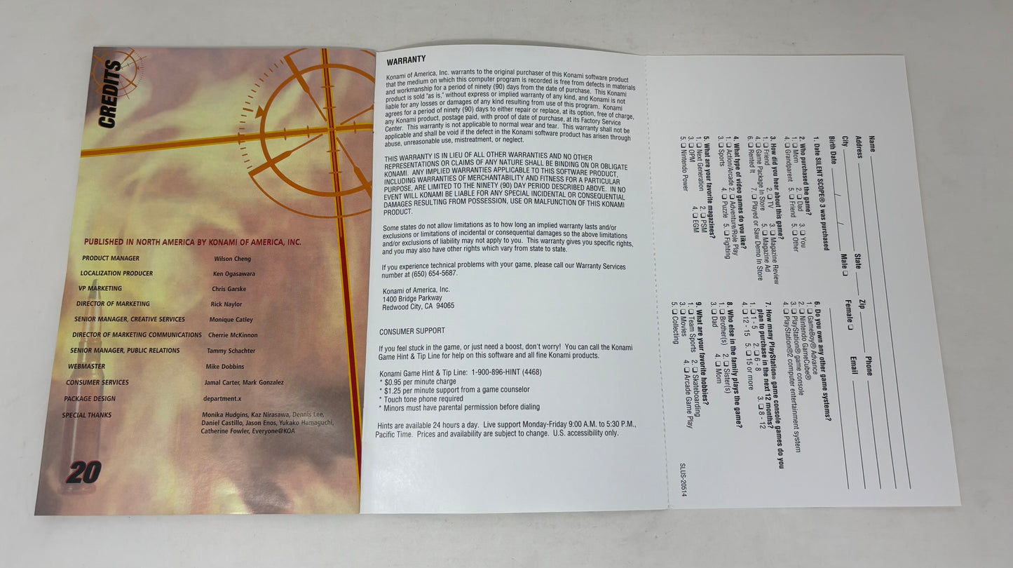 Sony PlayStation 2 - Silent Scope 3 - Complete