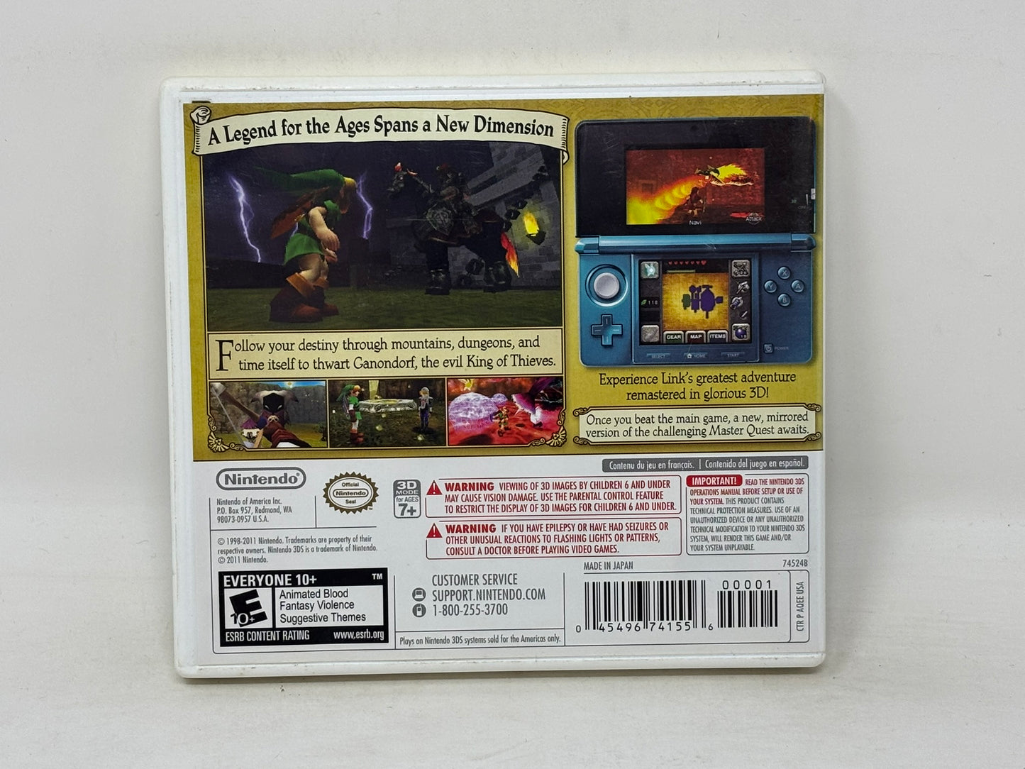 Nintendo 3DS - Legend of Zelda Ocarina of Time 3D - Complete