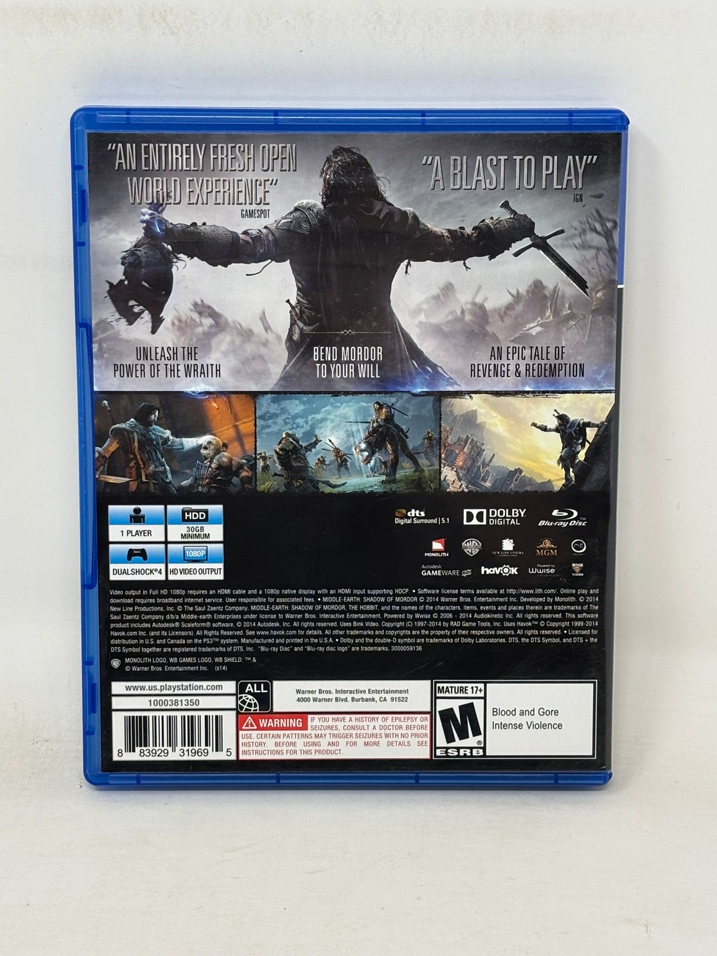 Sony PlayStation 4 - Middle Earth: Shadow of Mordor