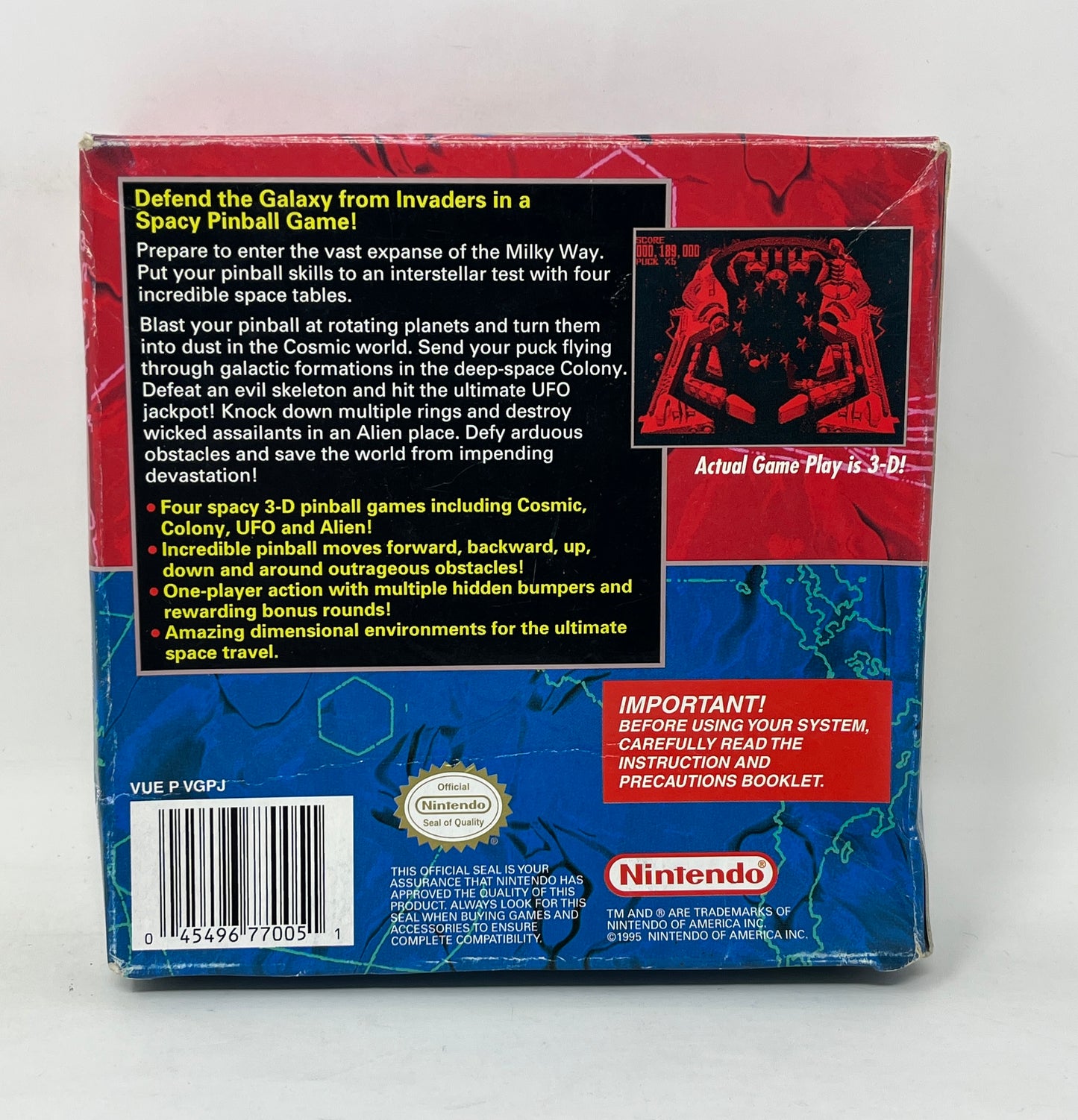 Nintendo Virtual Boy - Galactic Pinball - Complete