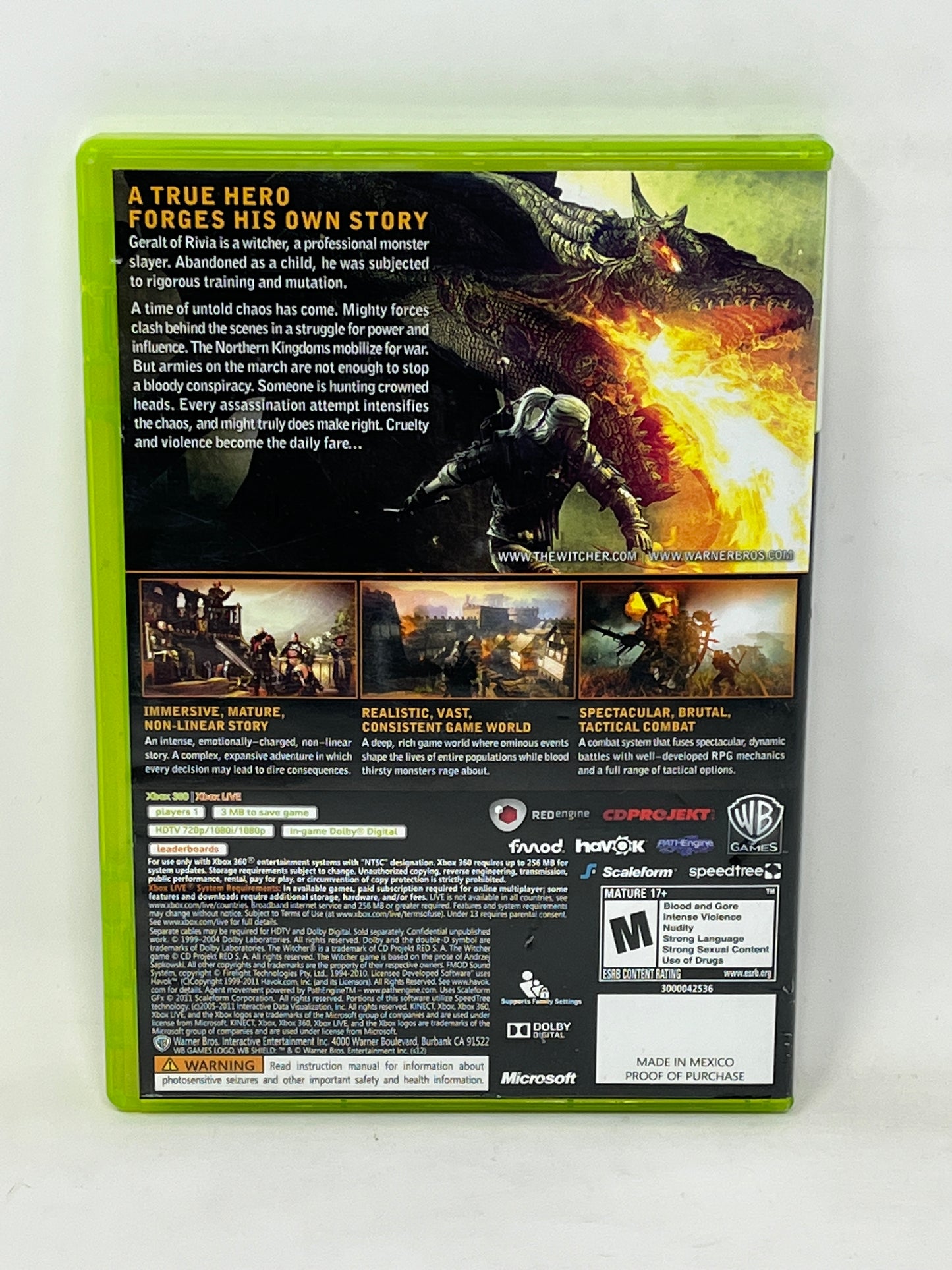 XBox 360 - Witcher 2: Assassins of Kings Enhanced Edition - Complete