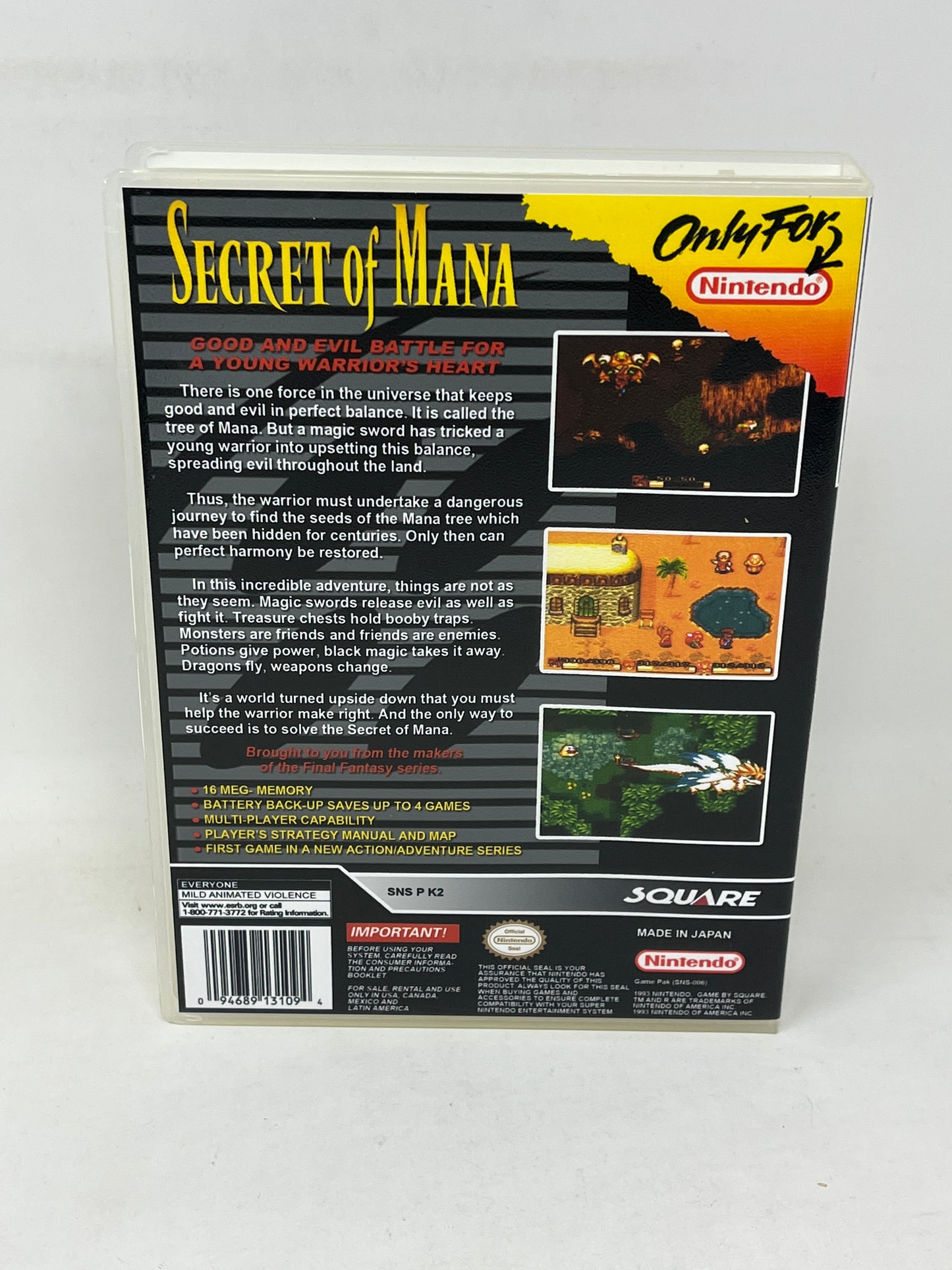 SNES Super Nintendo - Secret of Mana w/ Instruction Manual