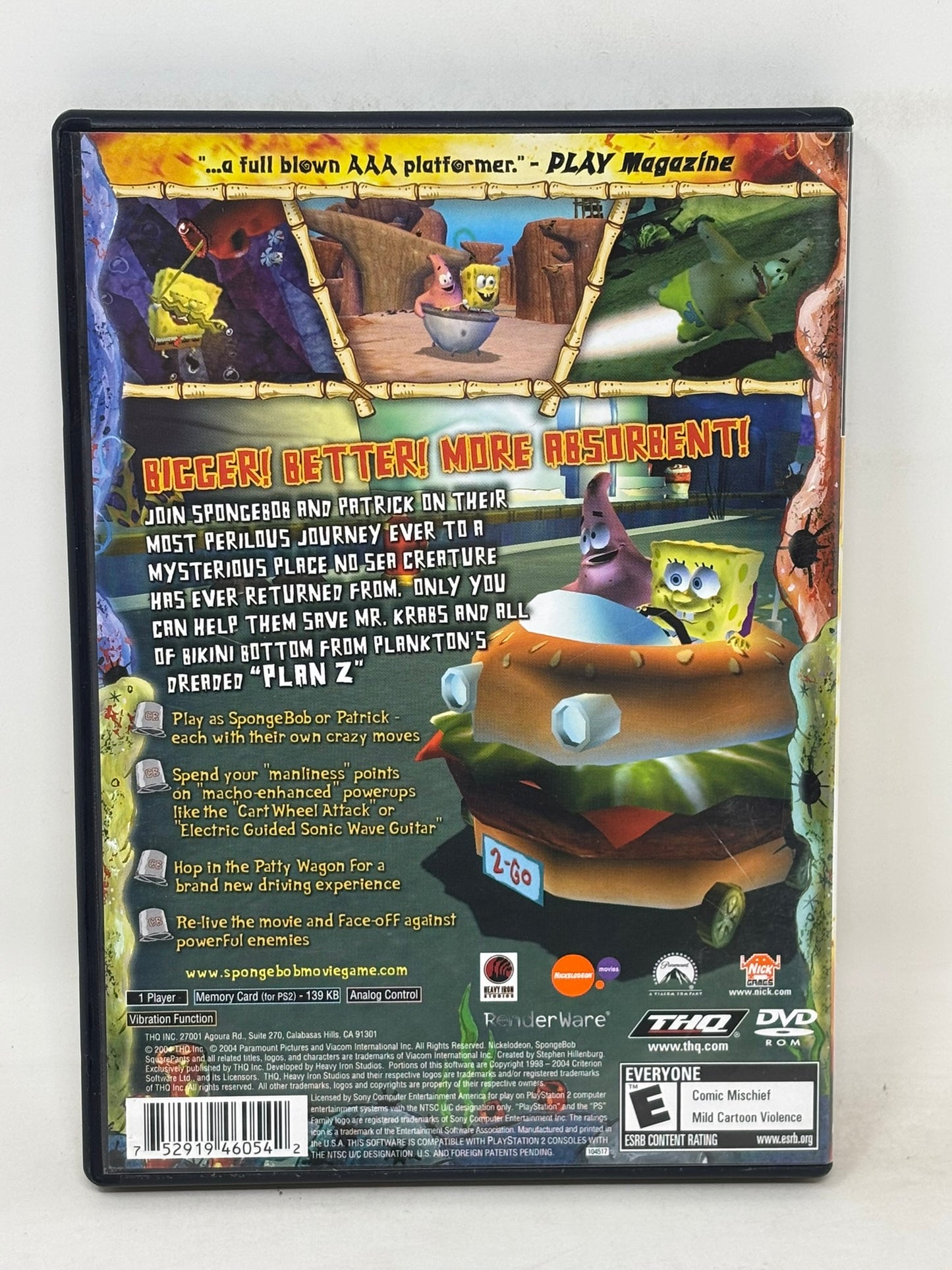 Sony PlayStation 2 - Spongebob Squarepants The Movie - Complete