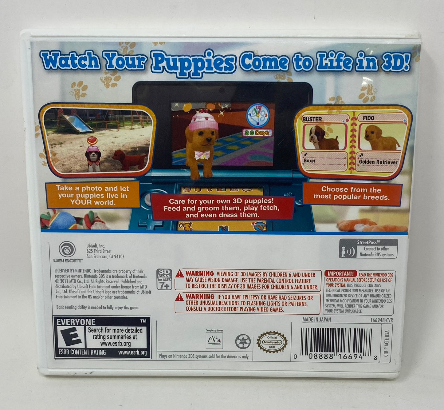 Nintendo 3DS - Puppies 3D - Complete