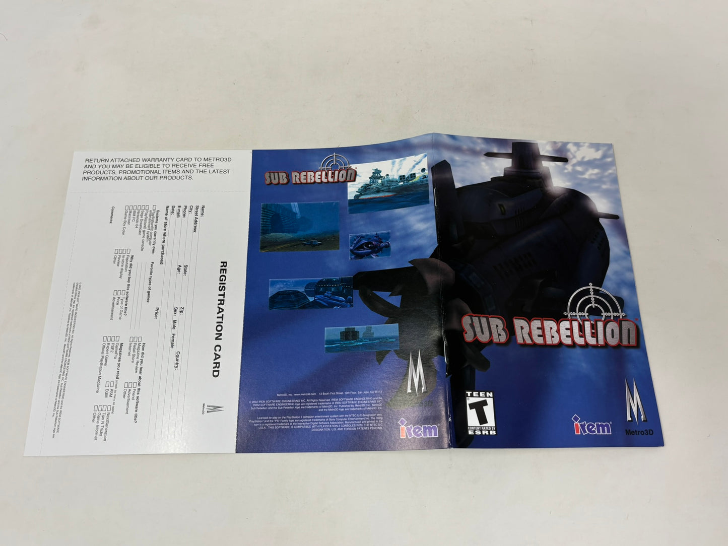 Sony PlayStation 2 - Sub Rebellion - Complete