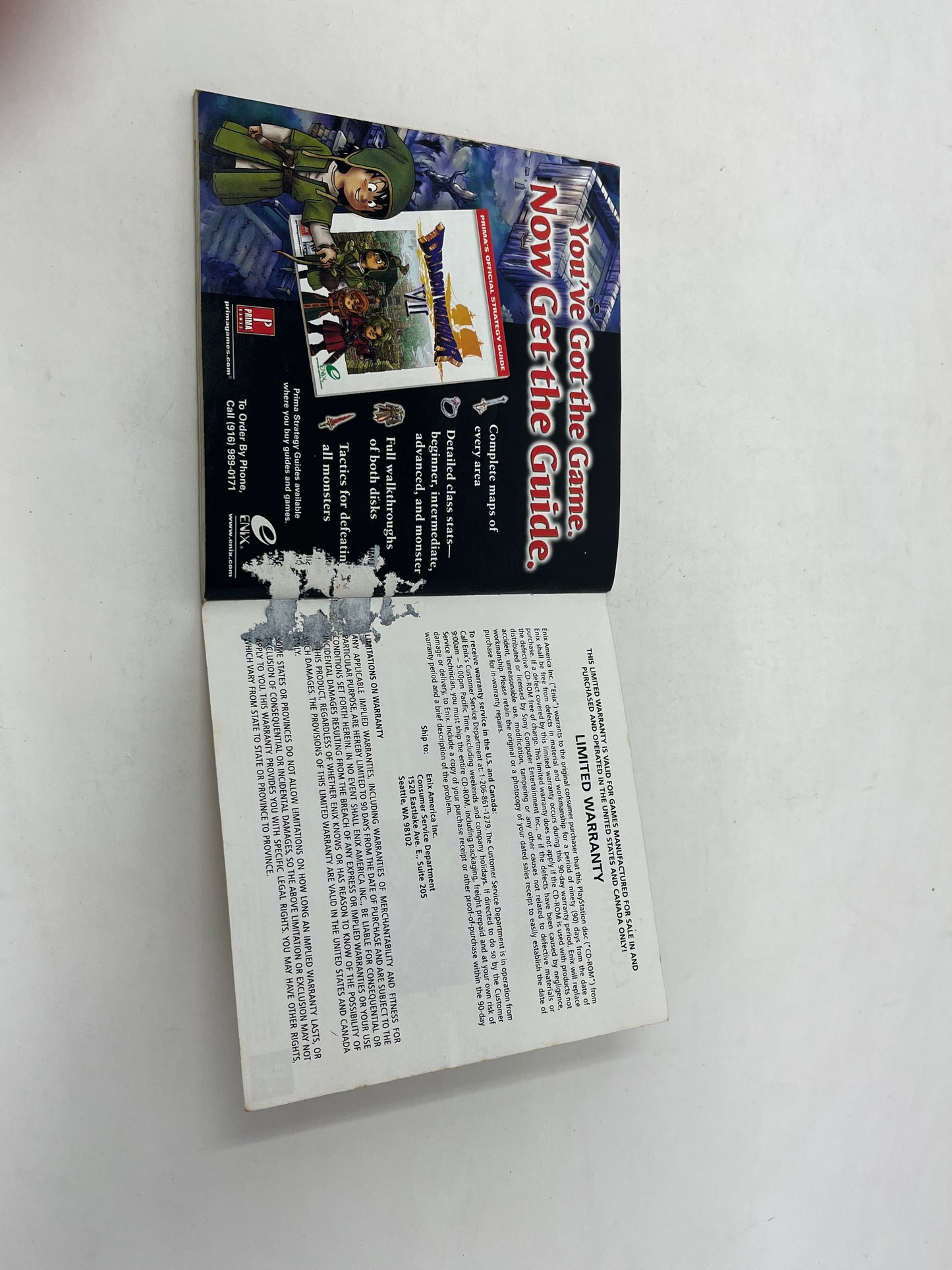 Sony PlayStation - Dragon Warrior VII 7 - Complete