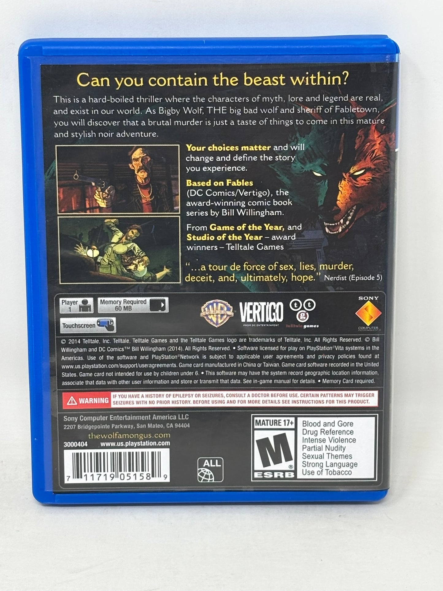 PlayStation Vita - The Wolf Among Us