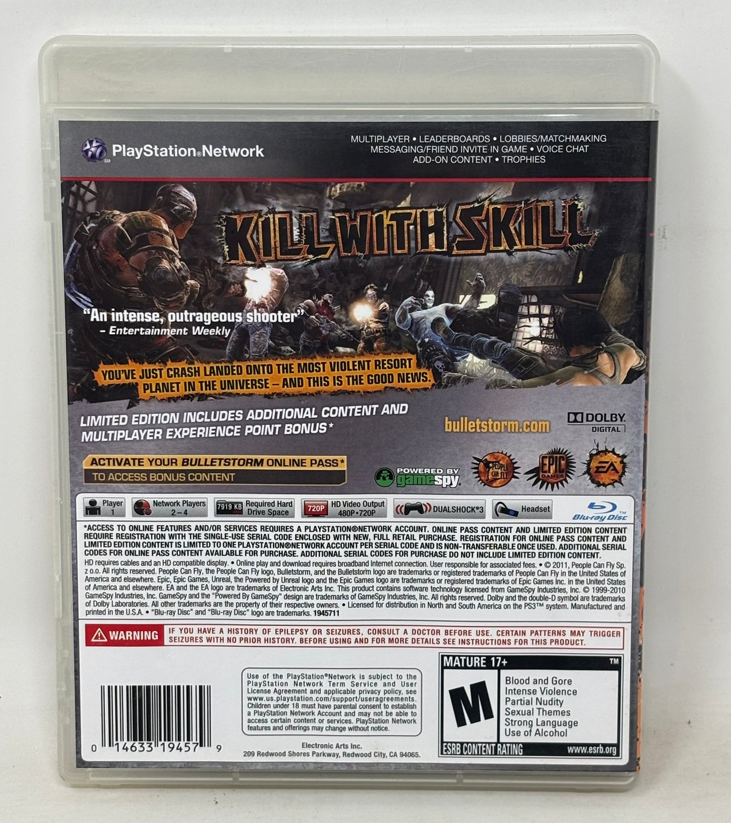 Sony PlayStation 3 - Bulletstorm Limited Edition - Complete