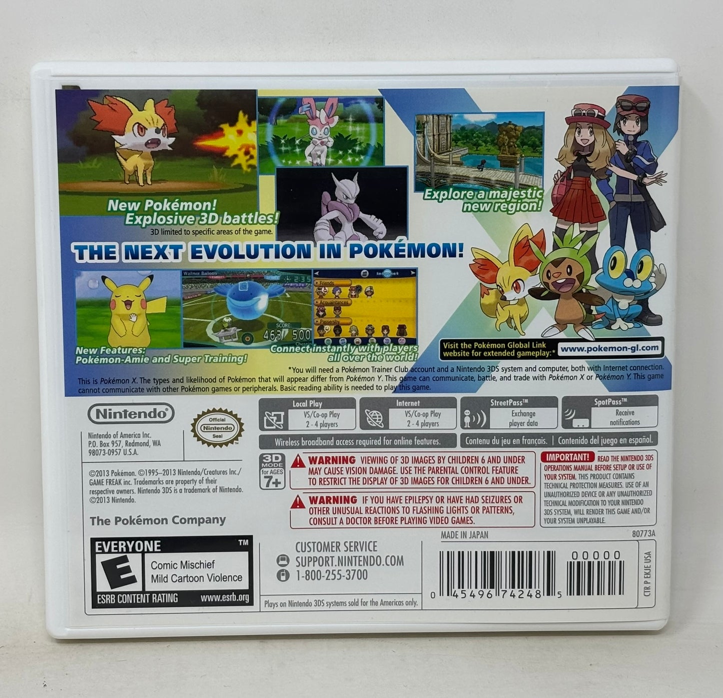Nintendo 3DS - Pokemon X - Complete