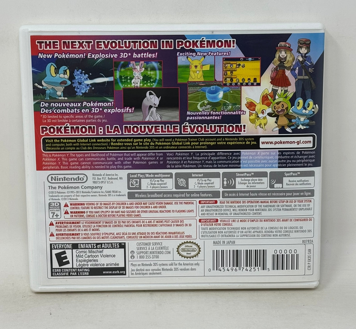Nintendo 3DS - Pokemon Y - Complete (French & English)
