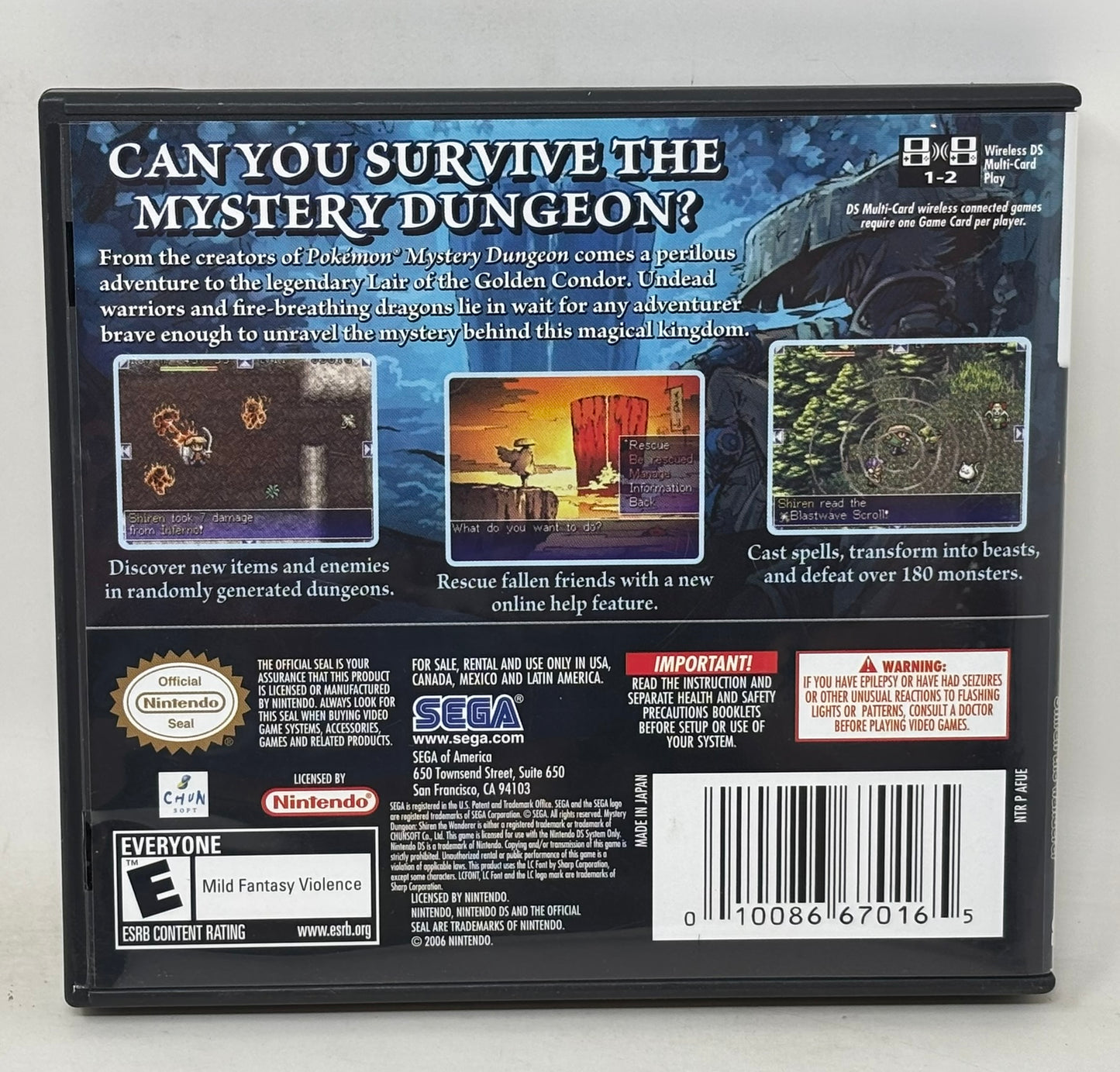 Nintendo DS - Mystery Dungeon: Shiren the Wanderer - Complete