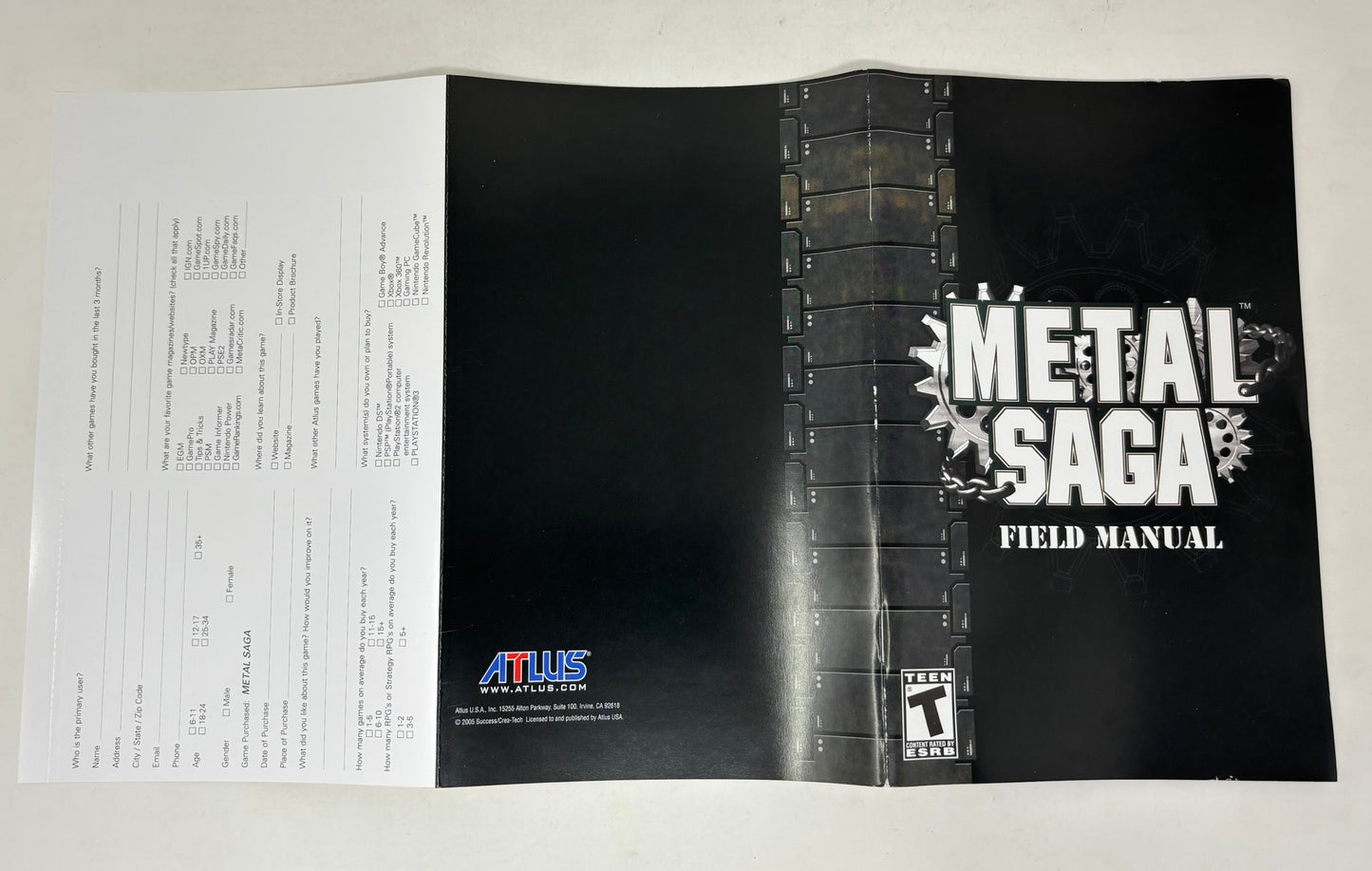 Sony PlayStation 2 - Metal Saga - Complete