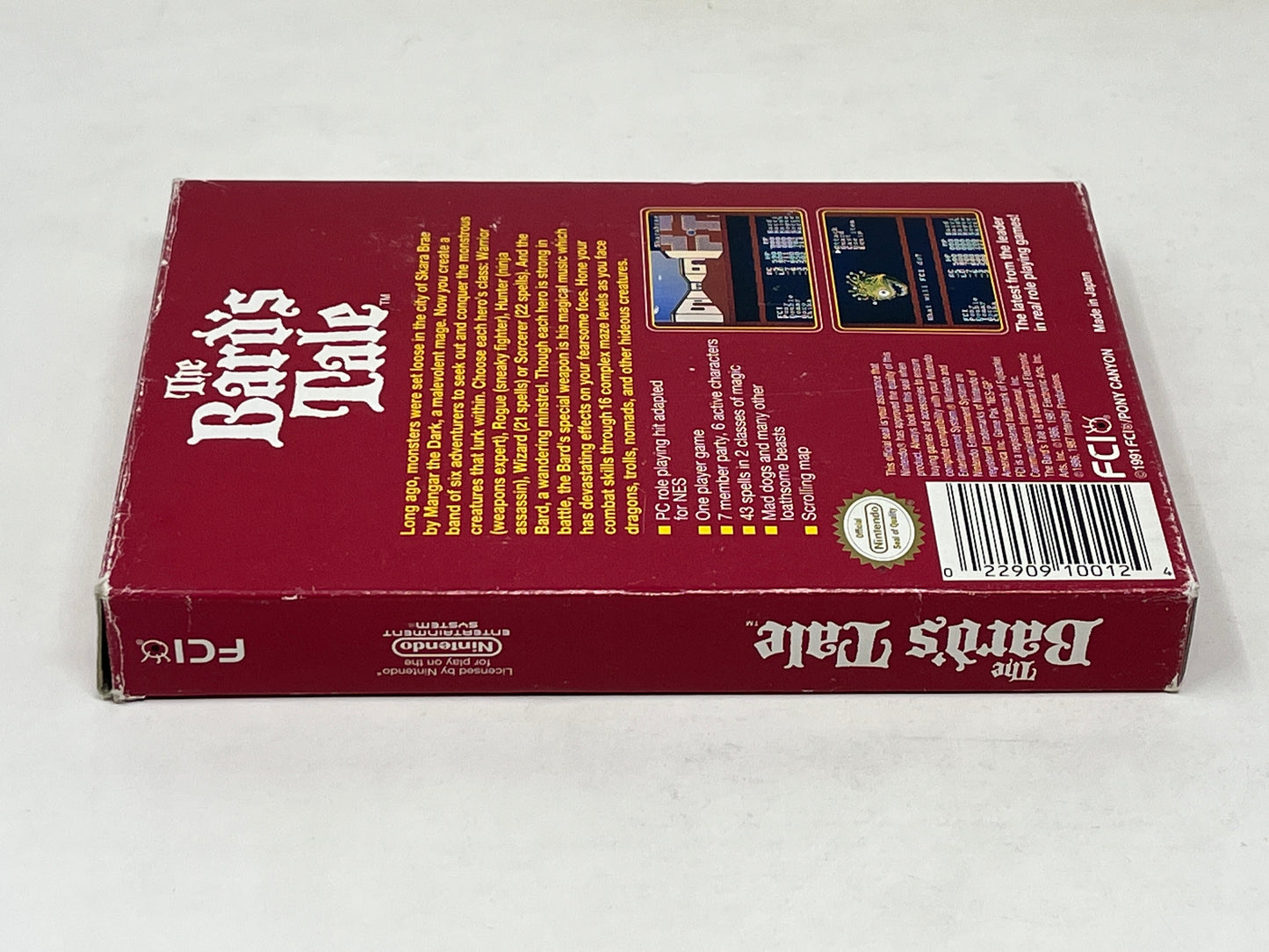 NES Nintendo - The Bard's Tale - Tested