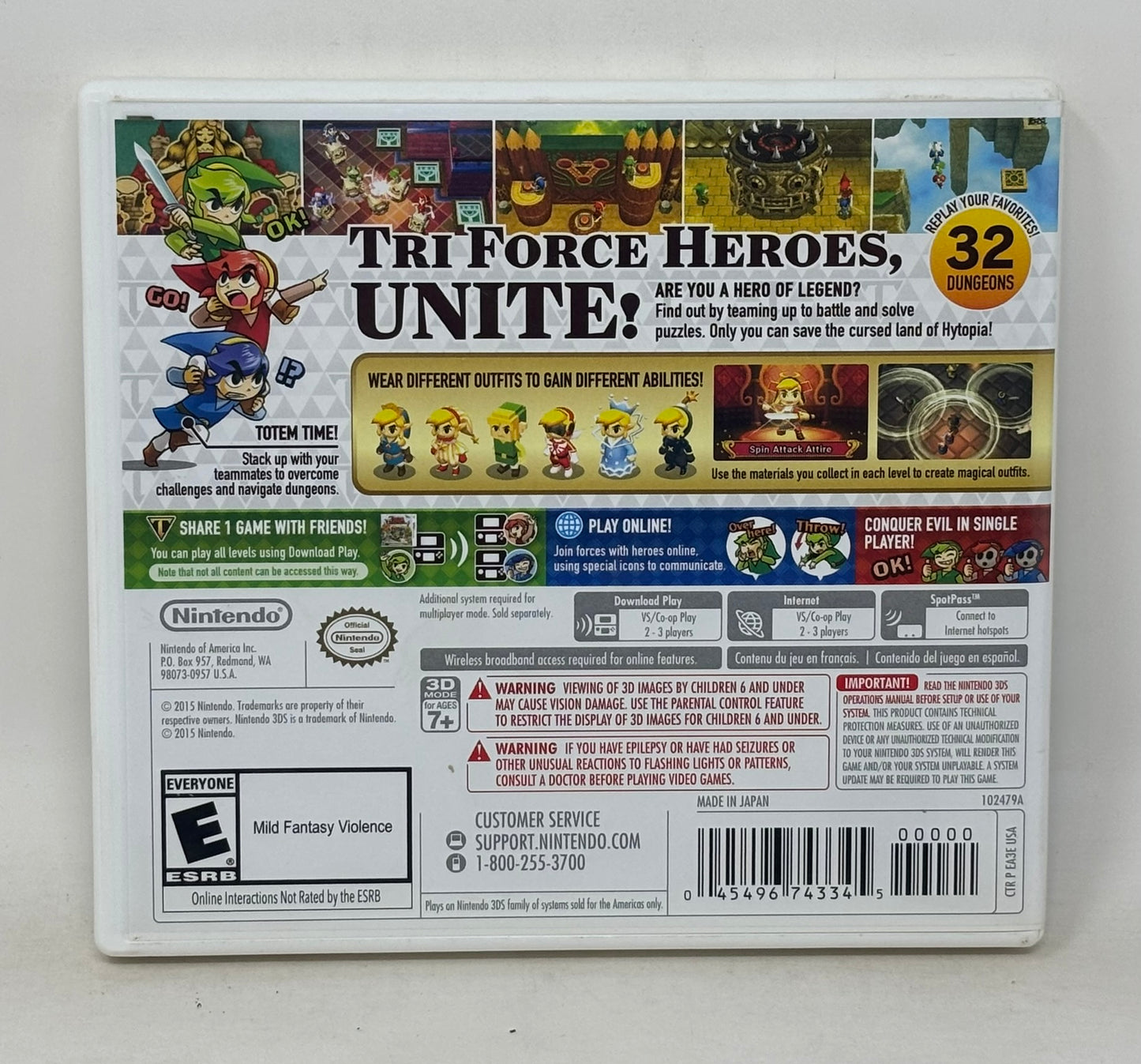 Nintendo 3DS - Legend of Zelda: Tri Force Heroes - Complete