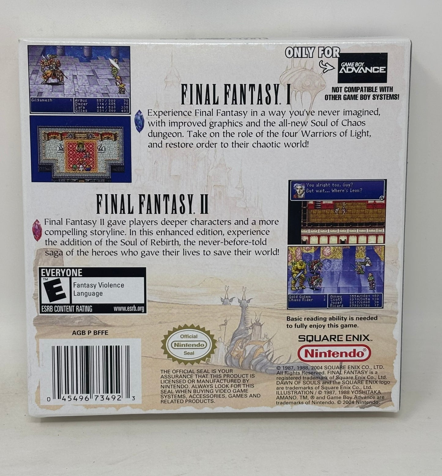 Nintendo Game Boy Advance - Final Fantasy I & II Dawn of Souls - Complete