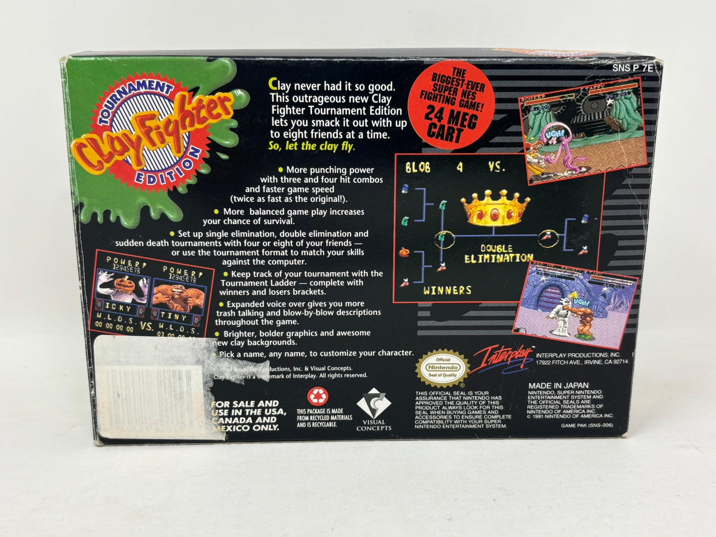 SNES Super Nintendo - Clay Fighter Tournament Edition - Complete