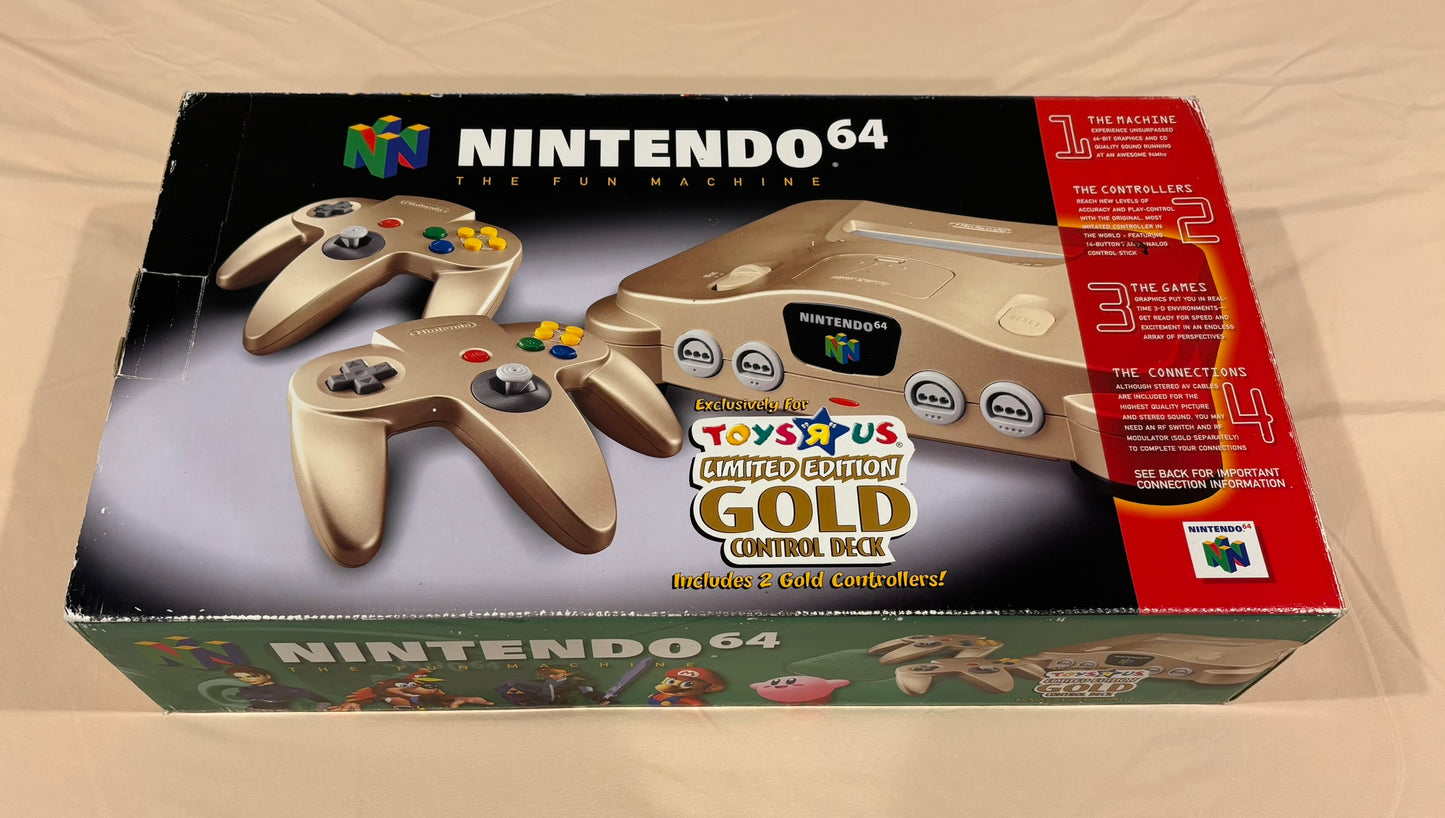 Nintendo 64 N64 - Toys R Us Limited Edition Gold Nintendo 64 System - Complete