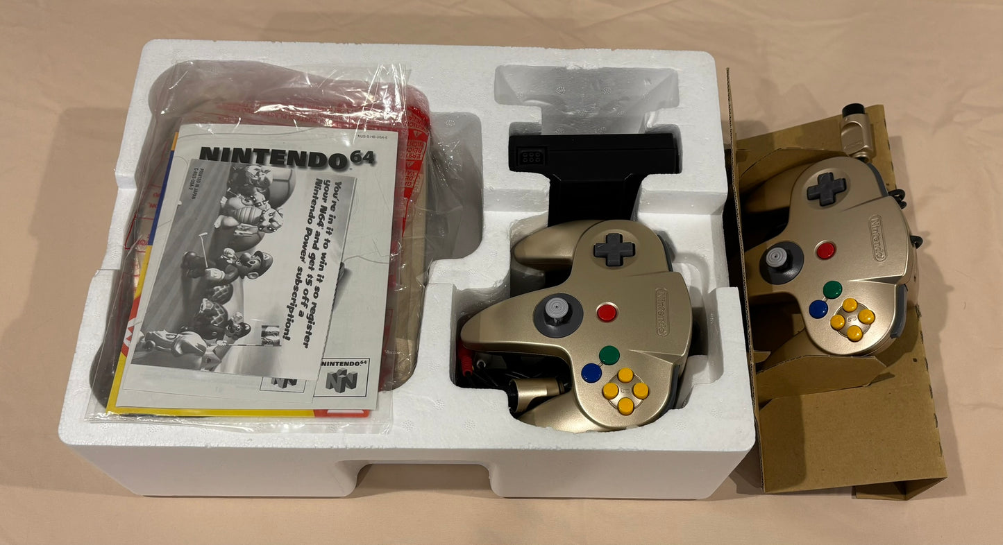 Nintendo 64 N64 - Toys R Us Limited Edition Gold Nintendo 64 System - Complete
