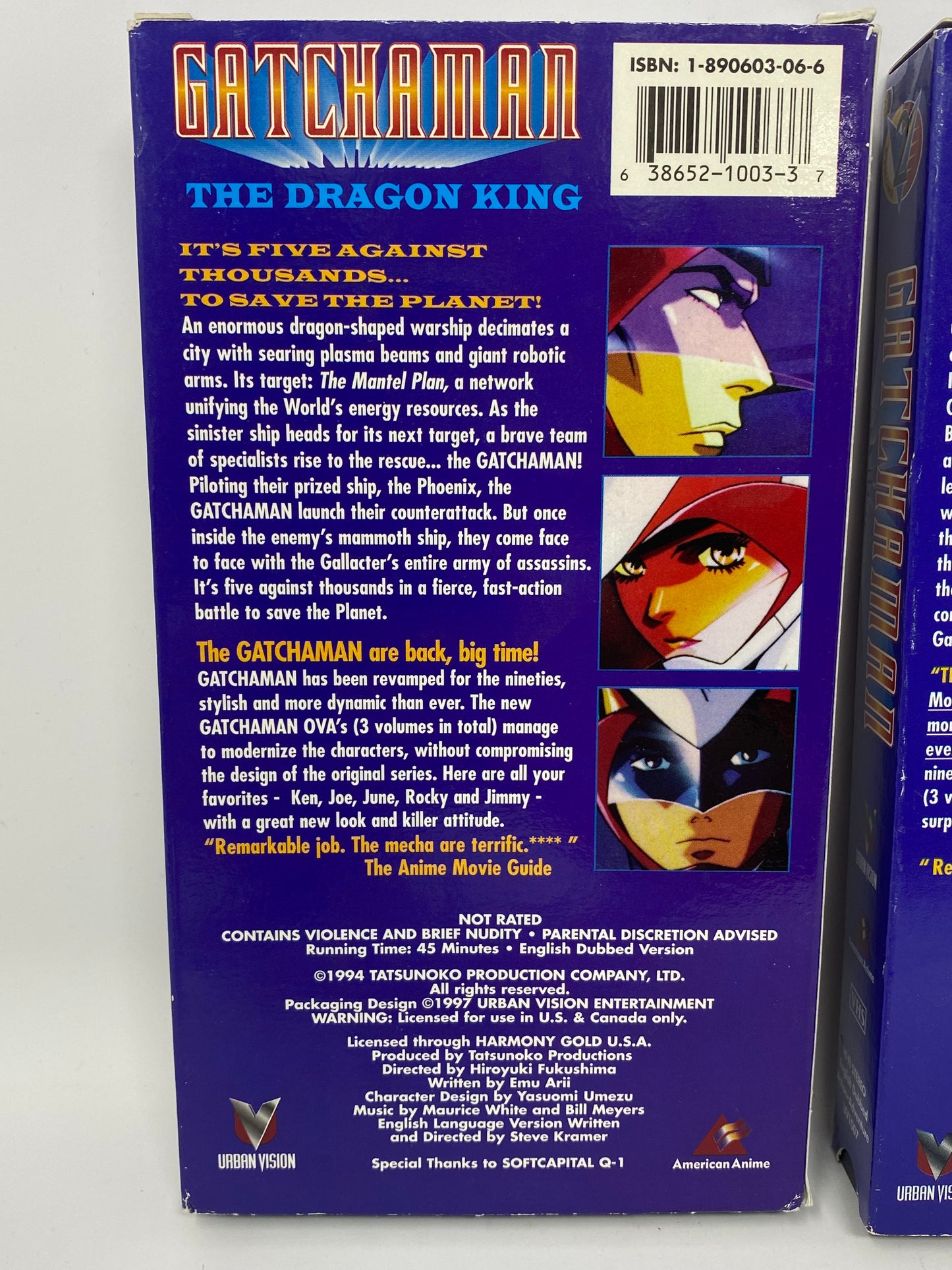 Gatchaman Volume 1-3 VHS Lot - 3 Anime Films - Urban Vision