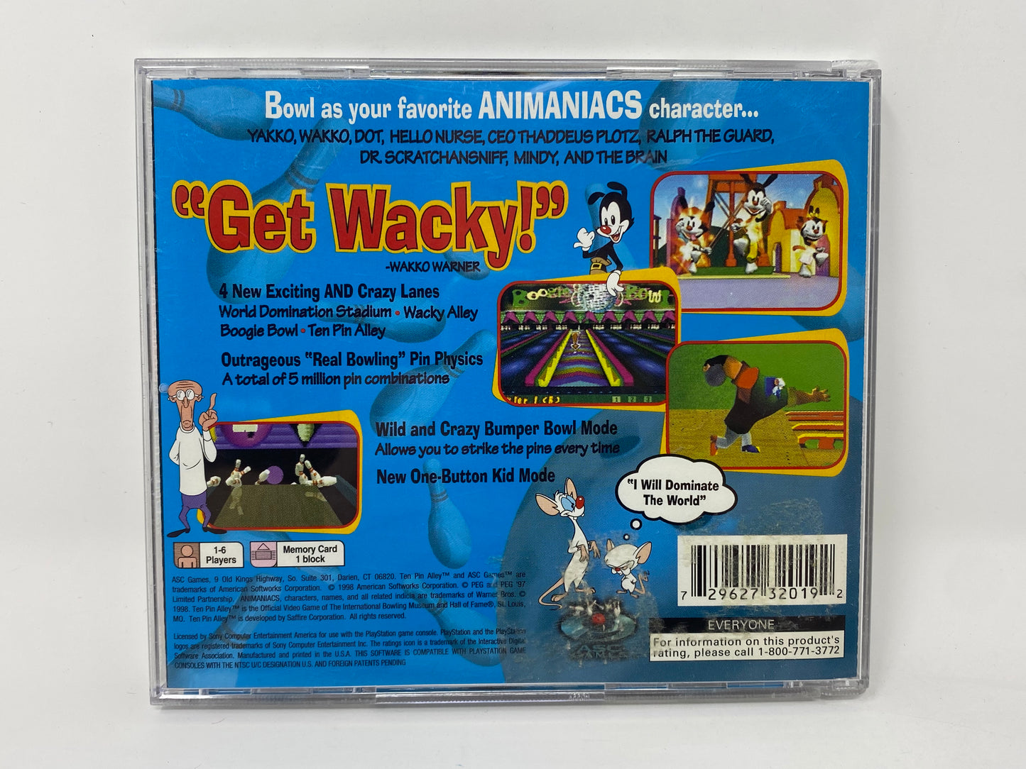 Sony PlayStation - Animaniacs Ten Pin Alley - Complete