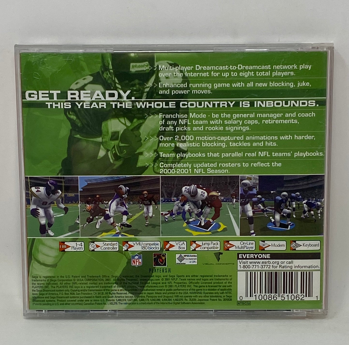 Sega Dreamcast - NFL 2K1 Football (Sega All Stars)
