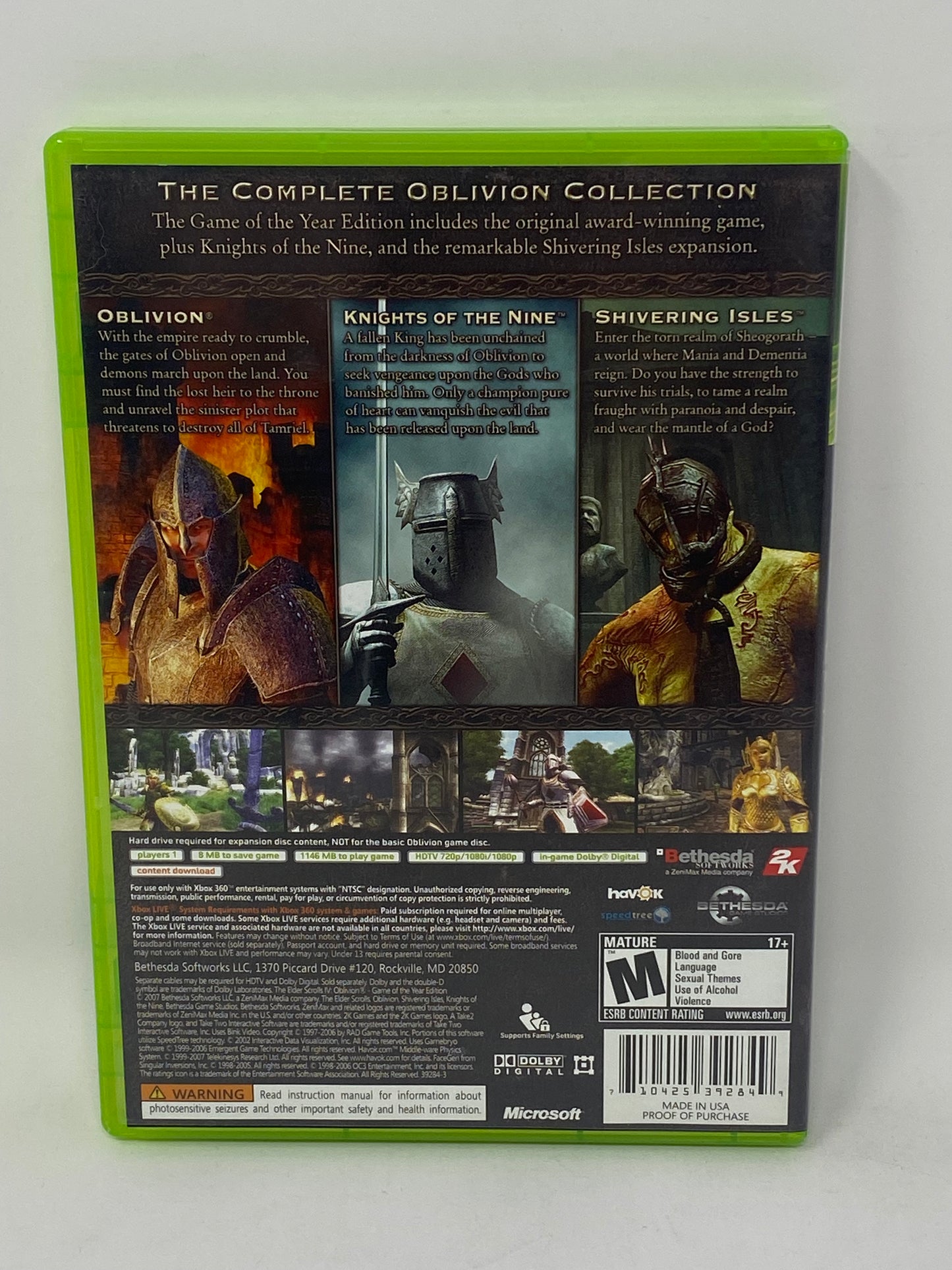 XBox 360 - Elder Scrolls IV Oblivion (Game of the Year Edition)