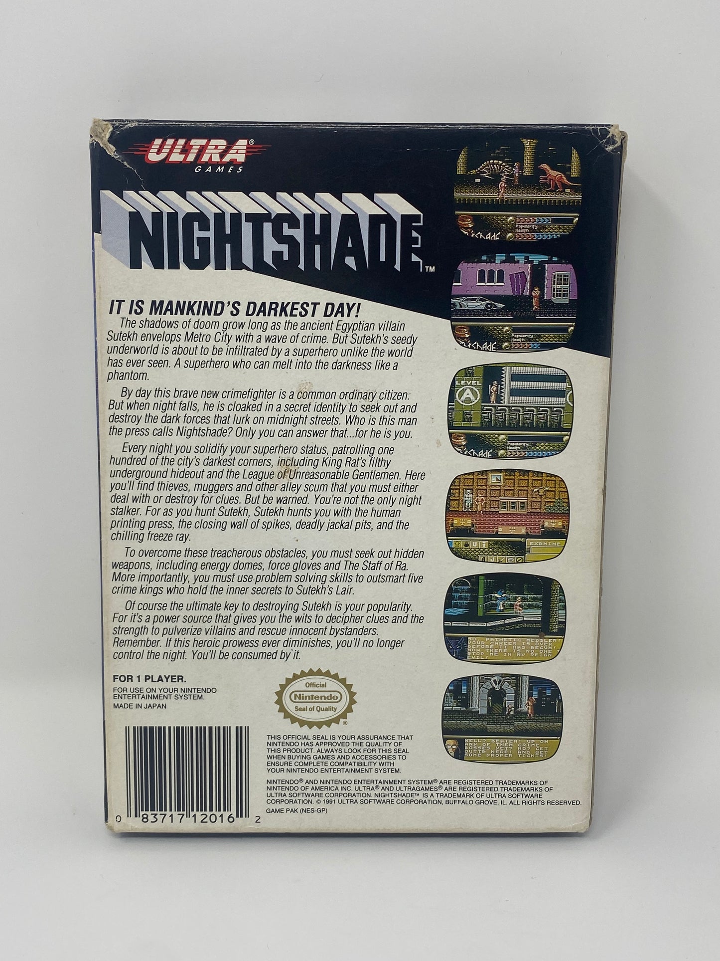 NES Nintendo - Nightshade - CIB Complete in Box w/ Everything