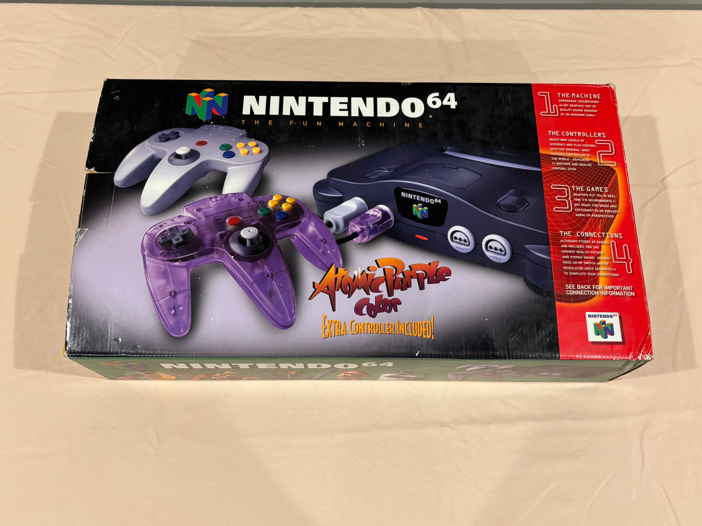 Nintendo 64 N64 Atomic Purple Controller System Bundle - Complete
