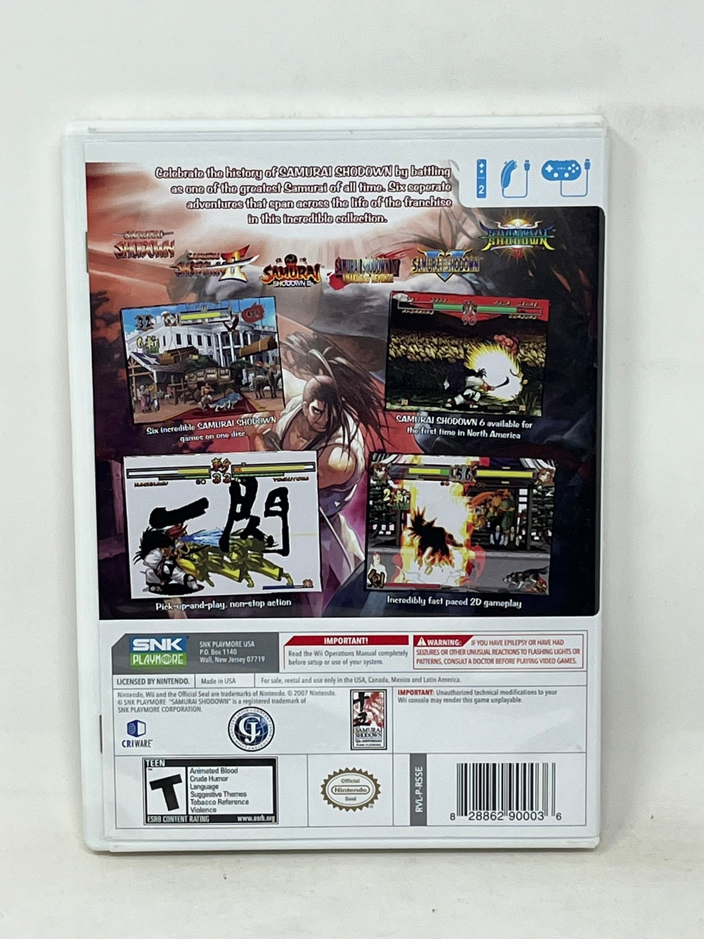 Nintendo Wii - Samurai Shodown Anthology - Complete