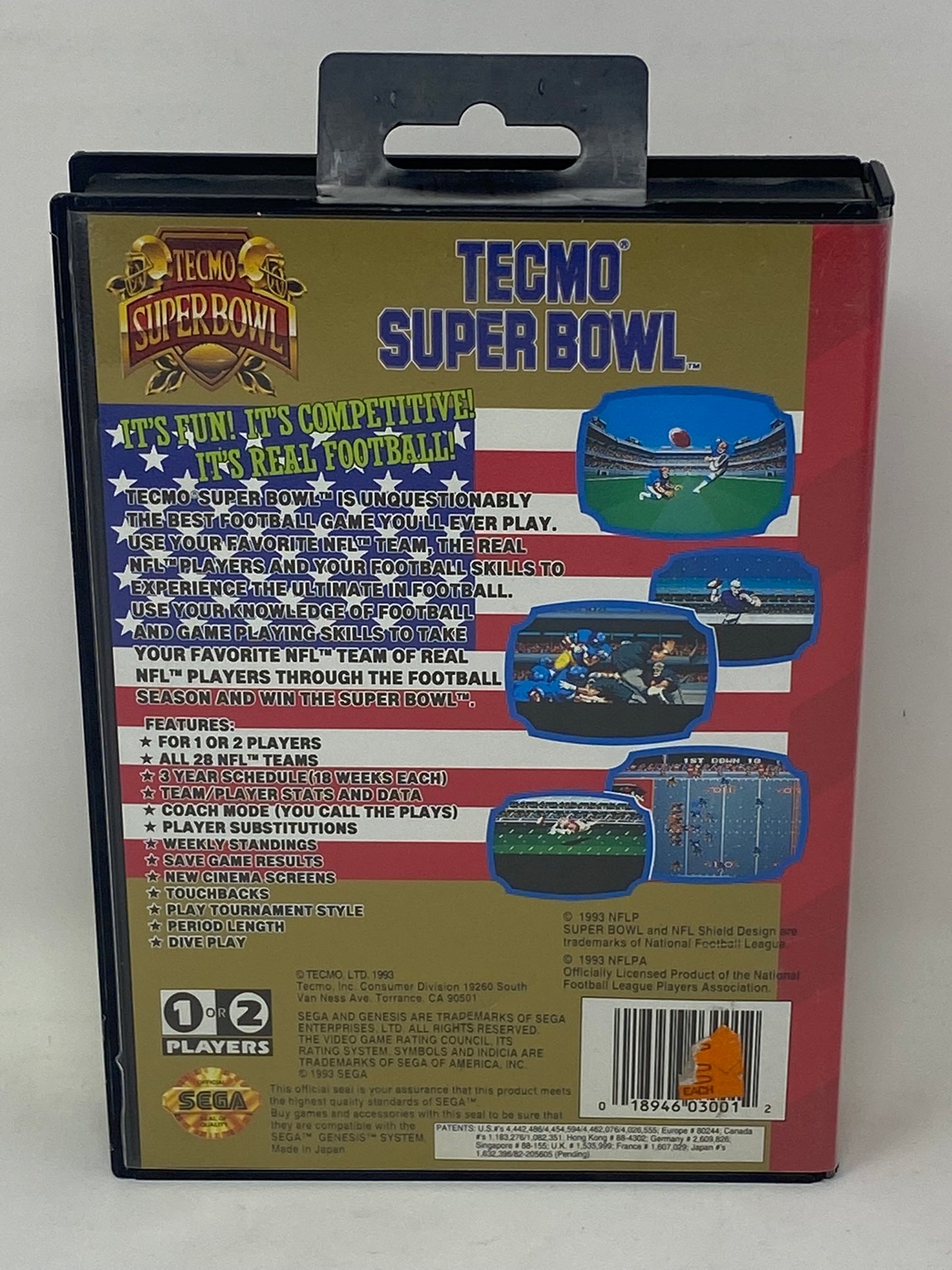 Sega Genesis - Tecmo Super Bowl Football - Complete