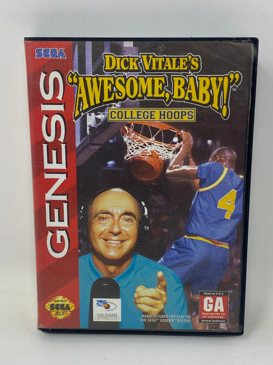Sega Genesis - Dick Vitale's "Awesome Baby!" College Hoops - Complete