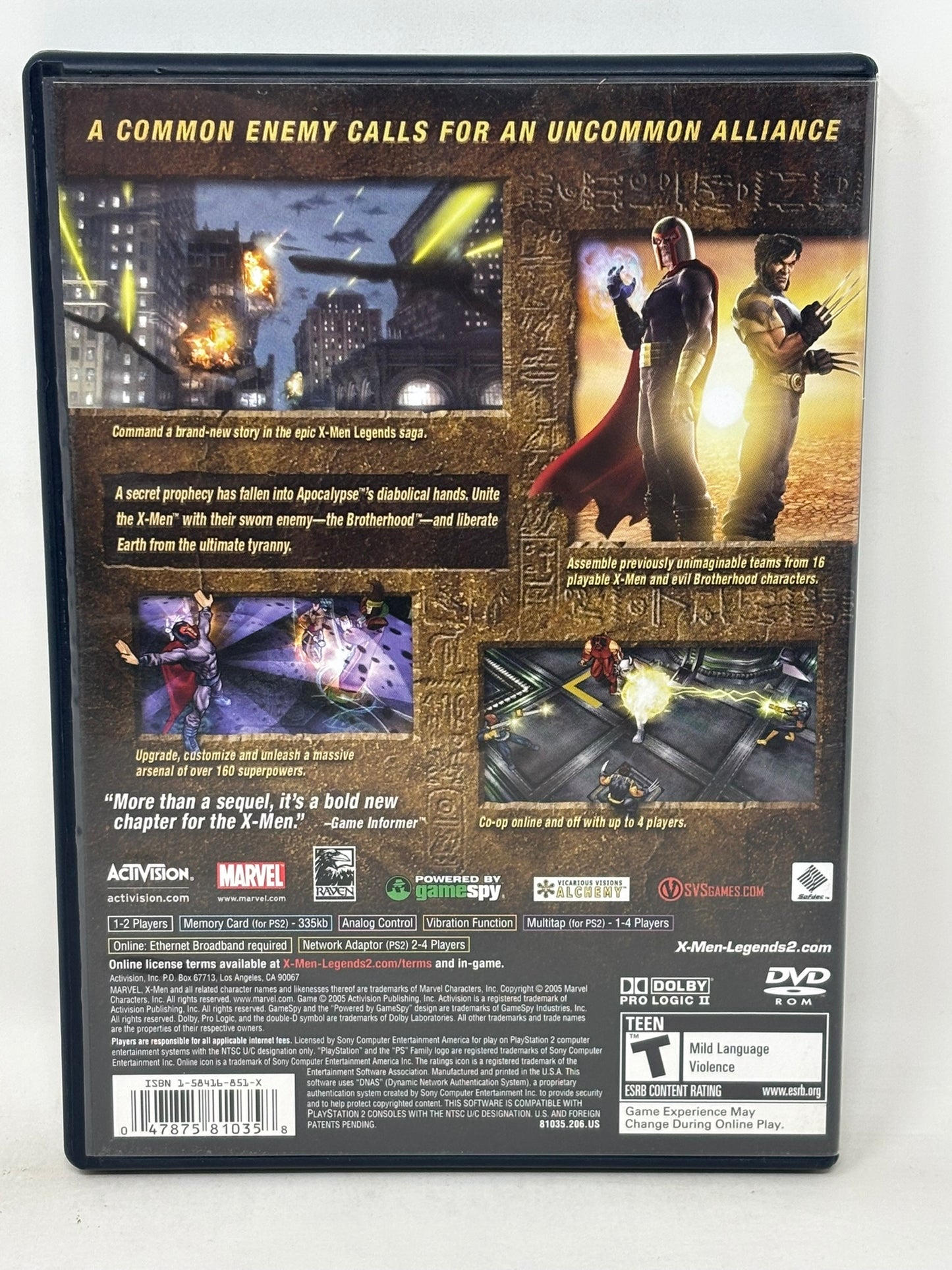 Sony PlayStation 2 - X-Men Legends II: Rise of Apocalypse - Complete