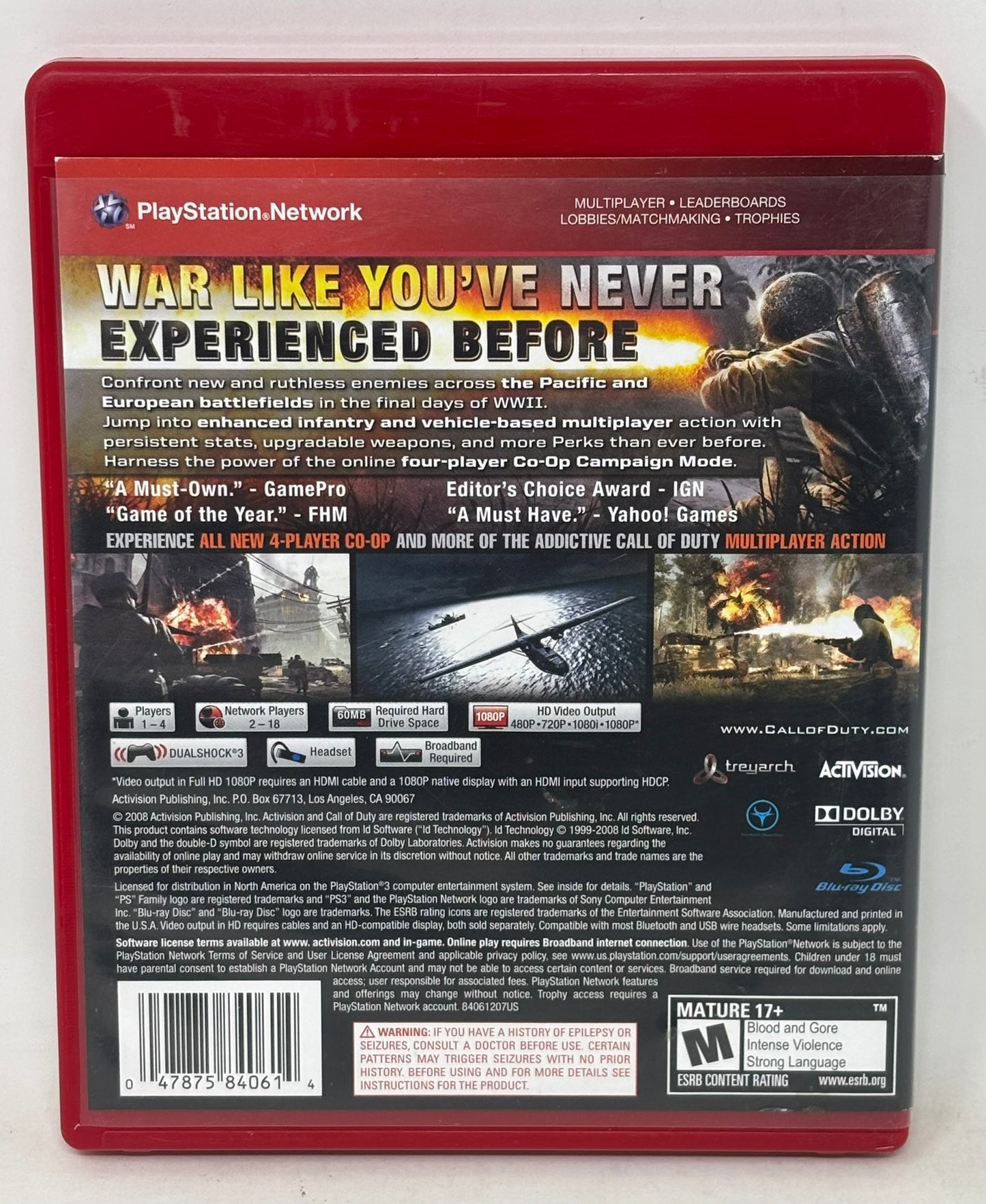 Sony PlayStation 3 - Call of Duty World at War (Greatest Hits) Complete