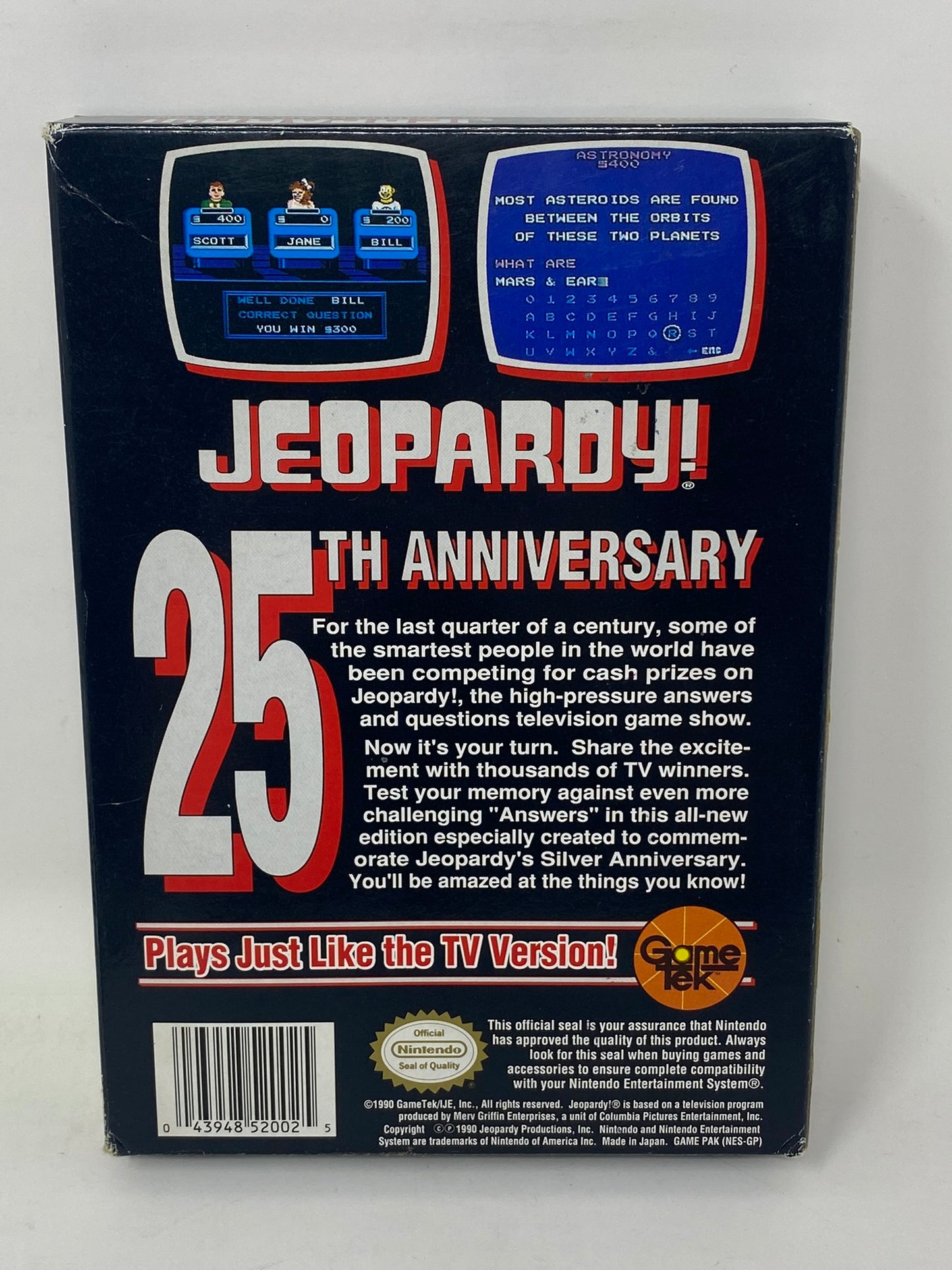 NES Nintendo - Jeopardy! 25th Anniversary - Complete