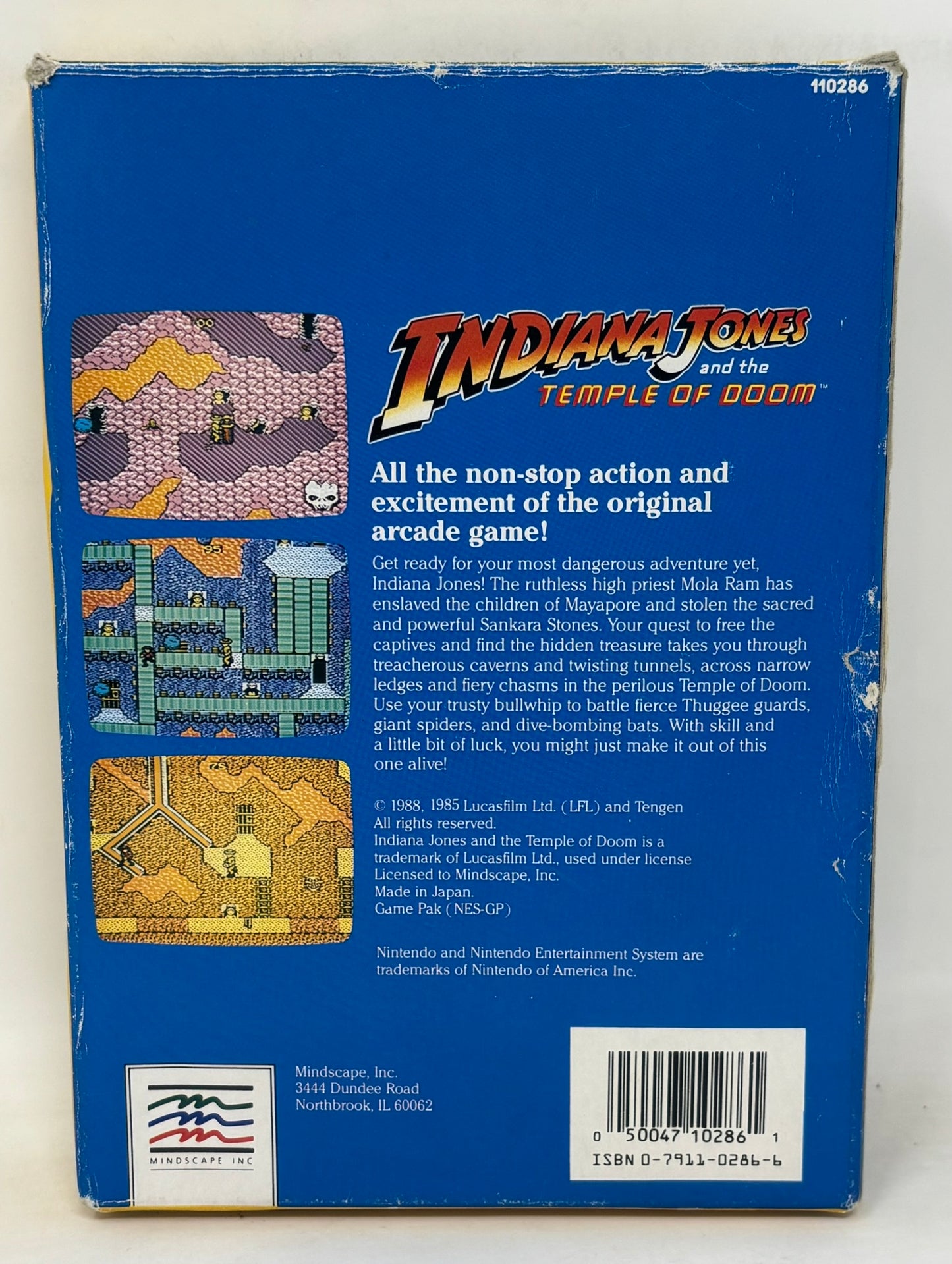 NES Nintendo - Indiana Jones & The Temple of Doom (Mindscape) Complete