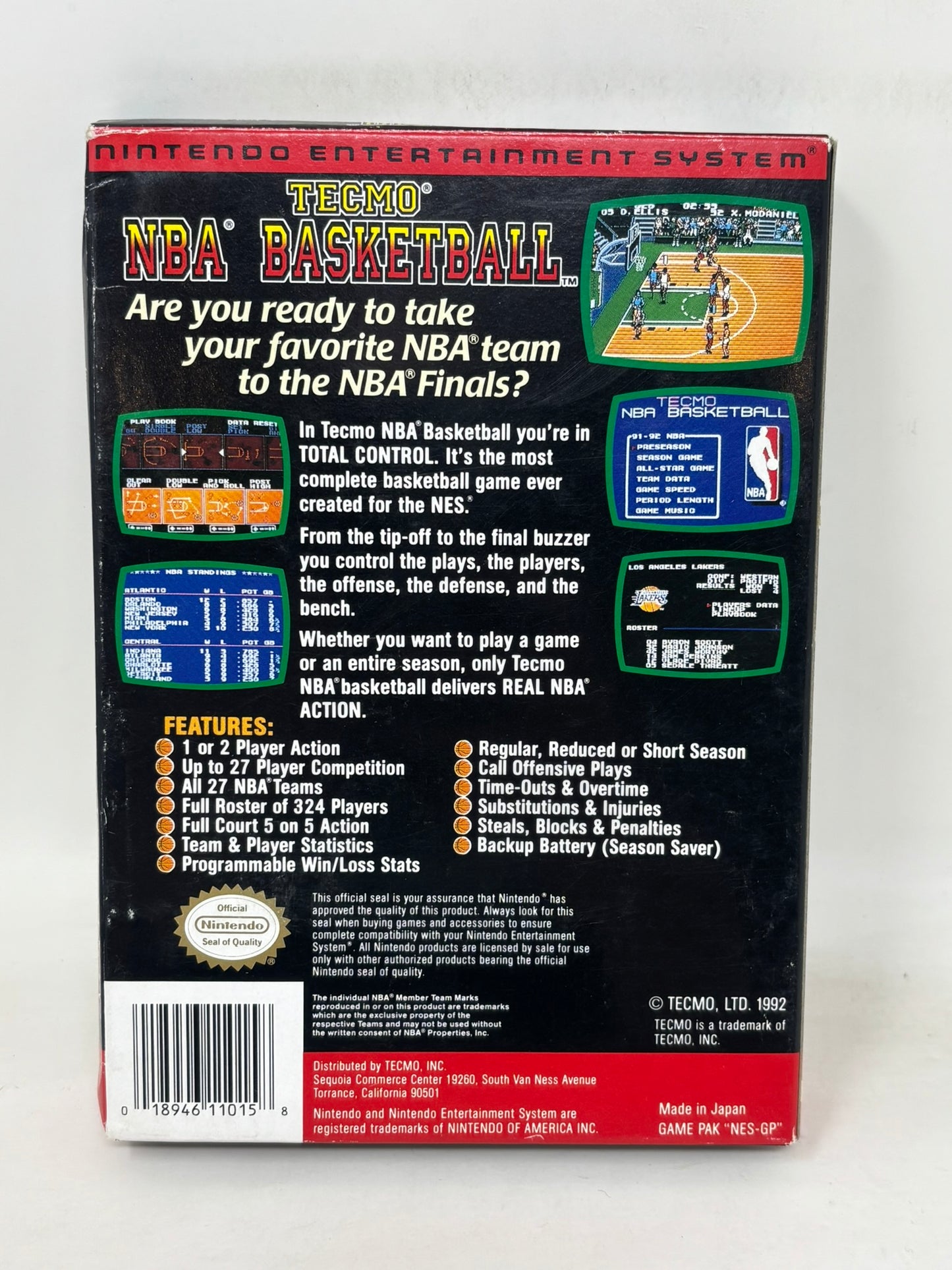 NES Nintendo - Tecmo NBA Basketball - Complete