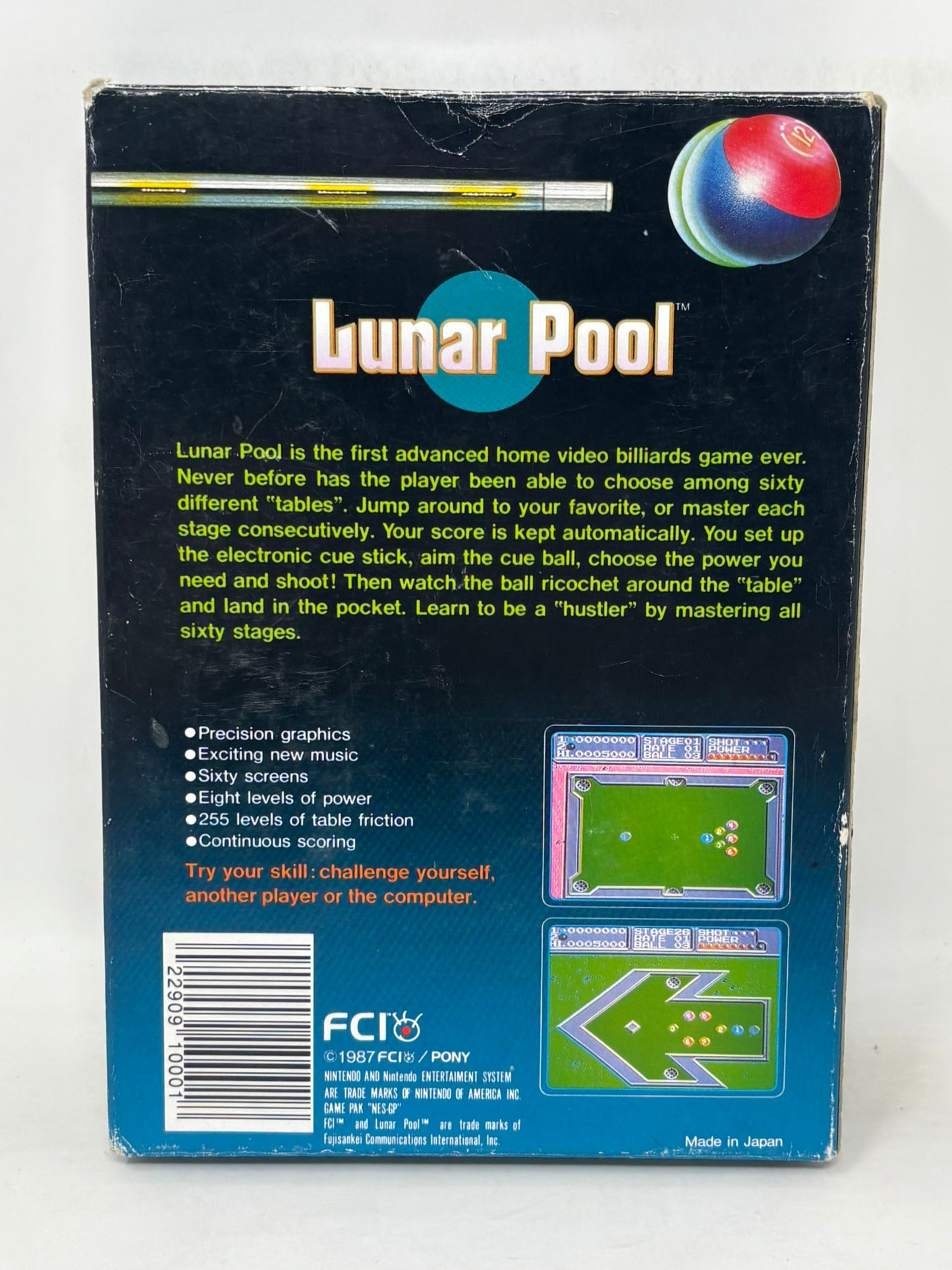 NES Nintendo - Lunar Pool (5 Screw) - Complete