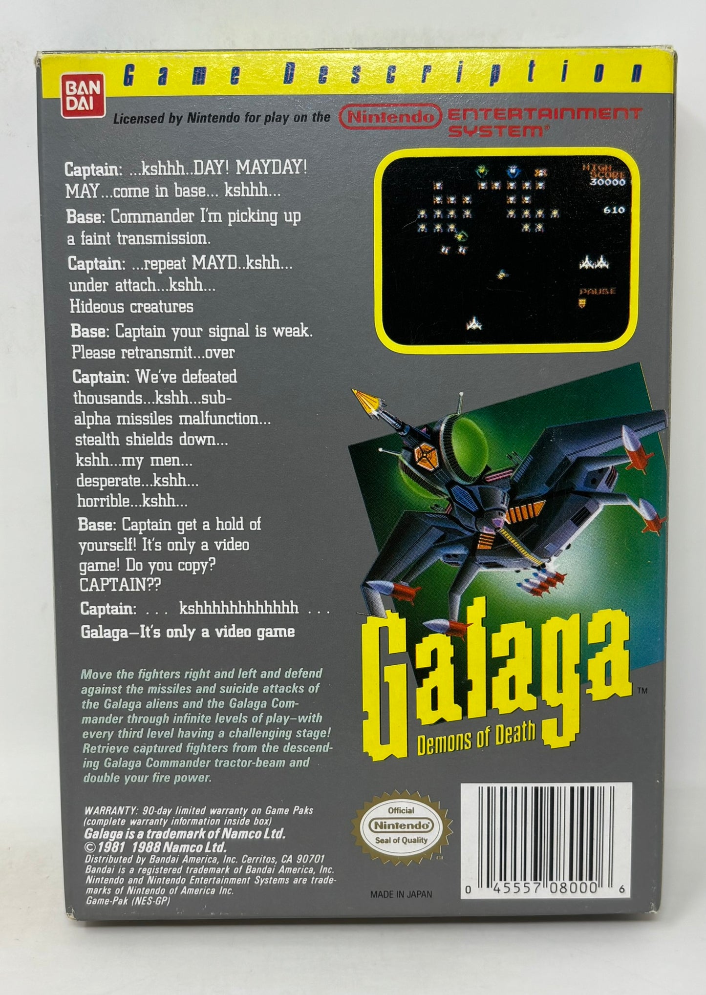 NES Nintendo - Galaga Demons of Death - Complete