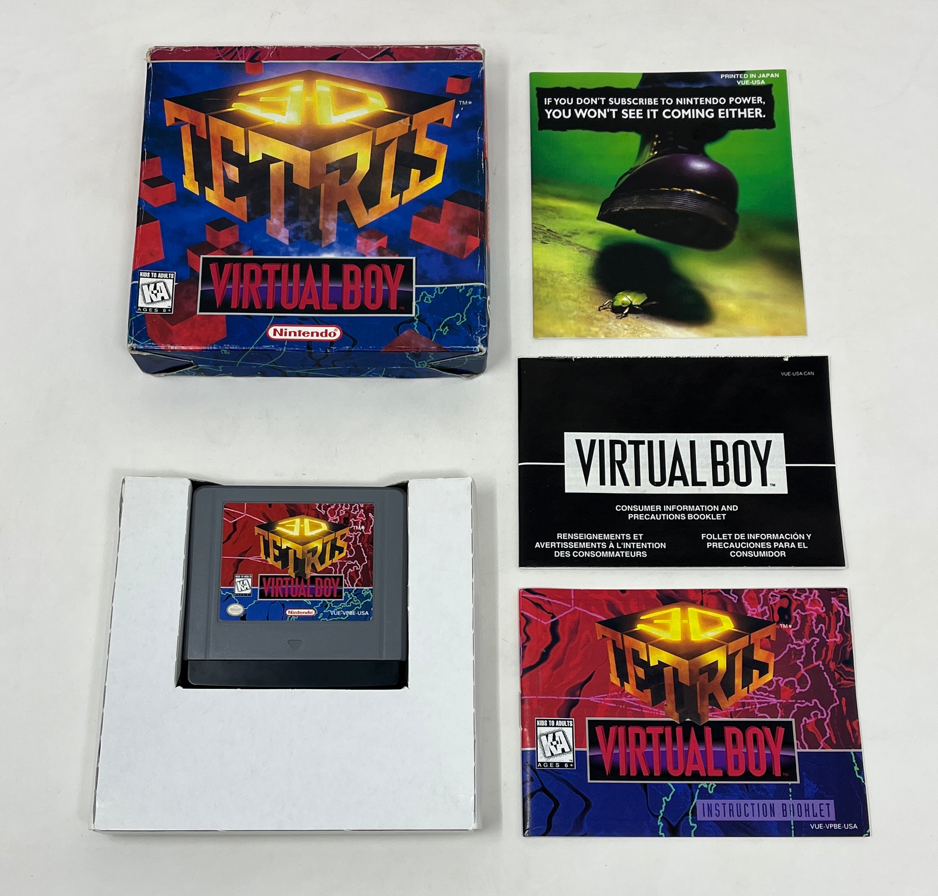 3D on sale Tetris for Nintendo Virtual Boy