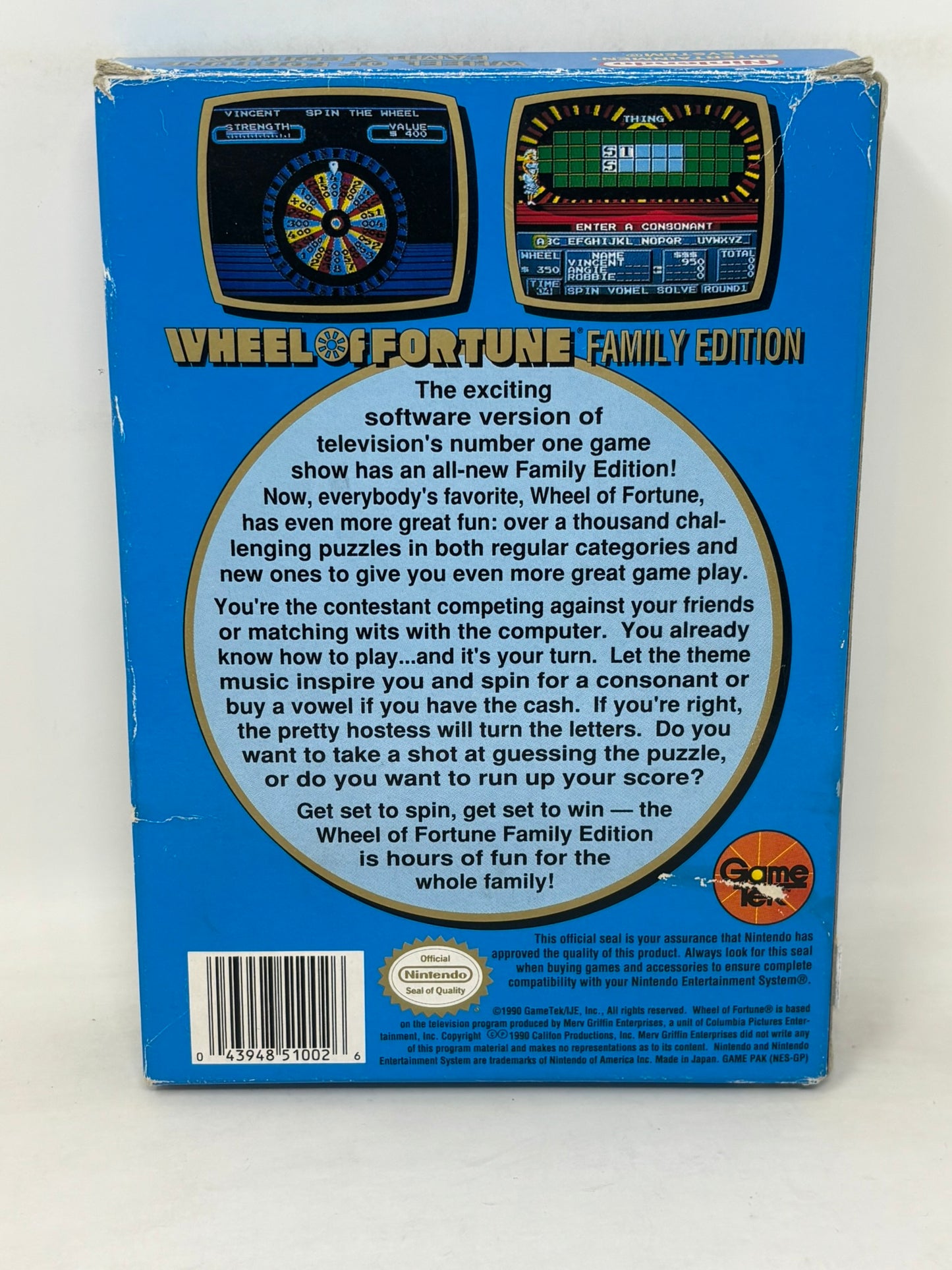 NES Nintendo - Wheel of Fortune Family Edition - Complete