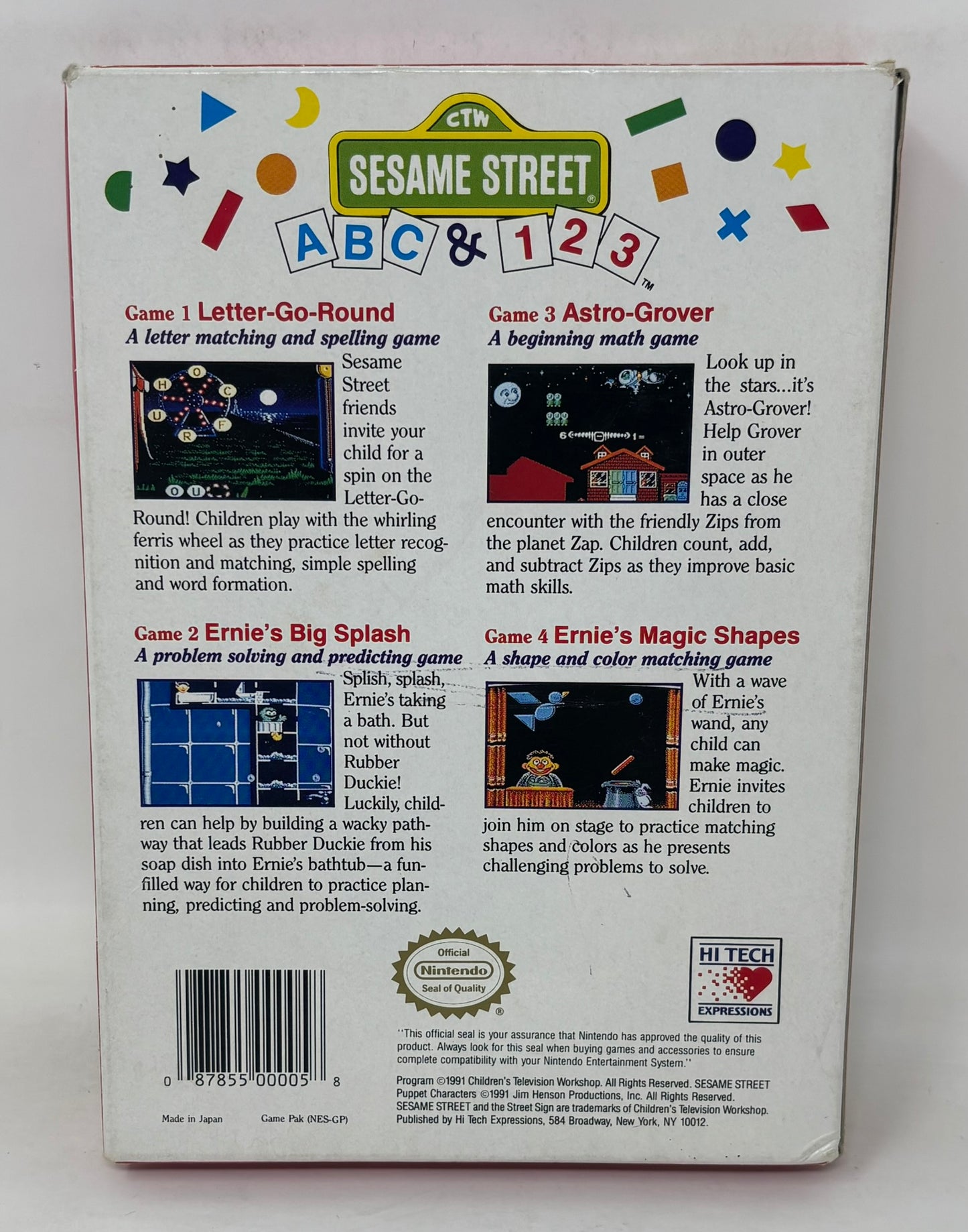 NES Nintendo - Sesame Street ABC & 123 - Complete