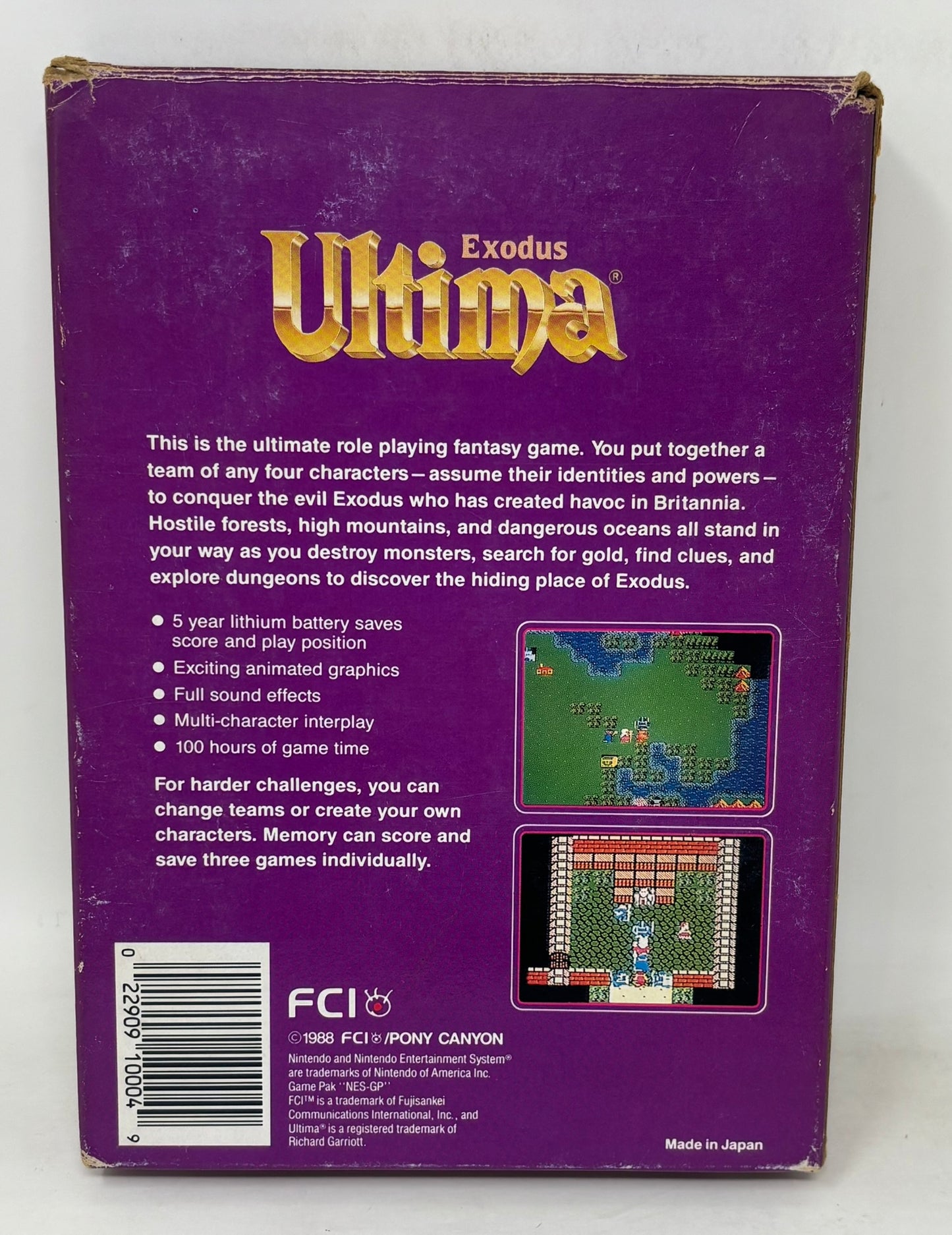 NES Nintendo - Ultima Exodus - Complete