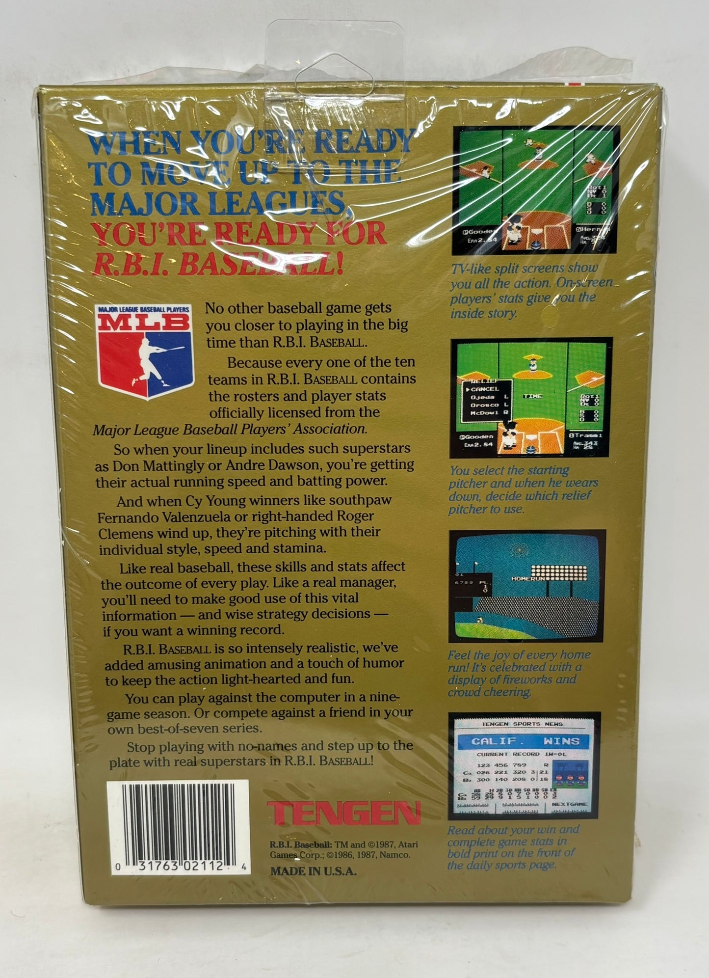 NES Nintendo - RBI Baseball (Tengen) - Complete