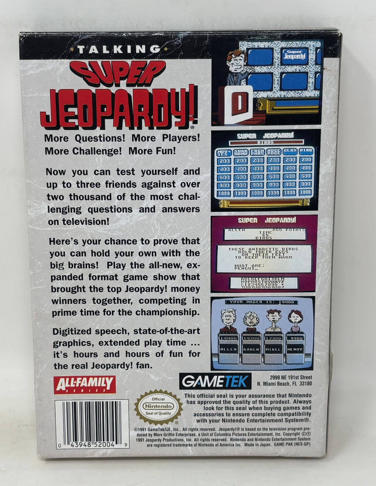 NES Nintendo - Talking Super Jeopardy! - Complete