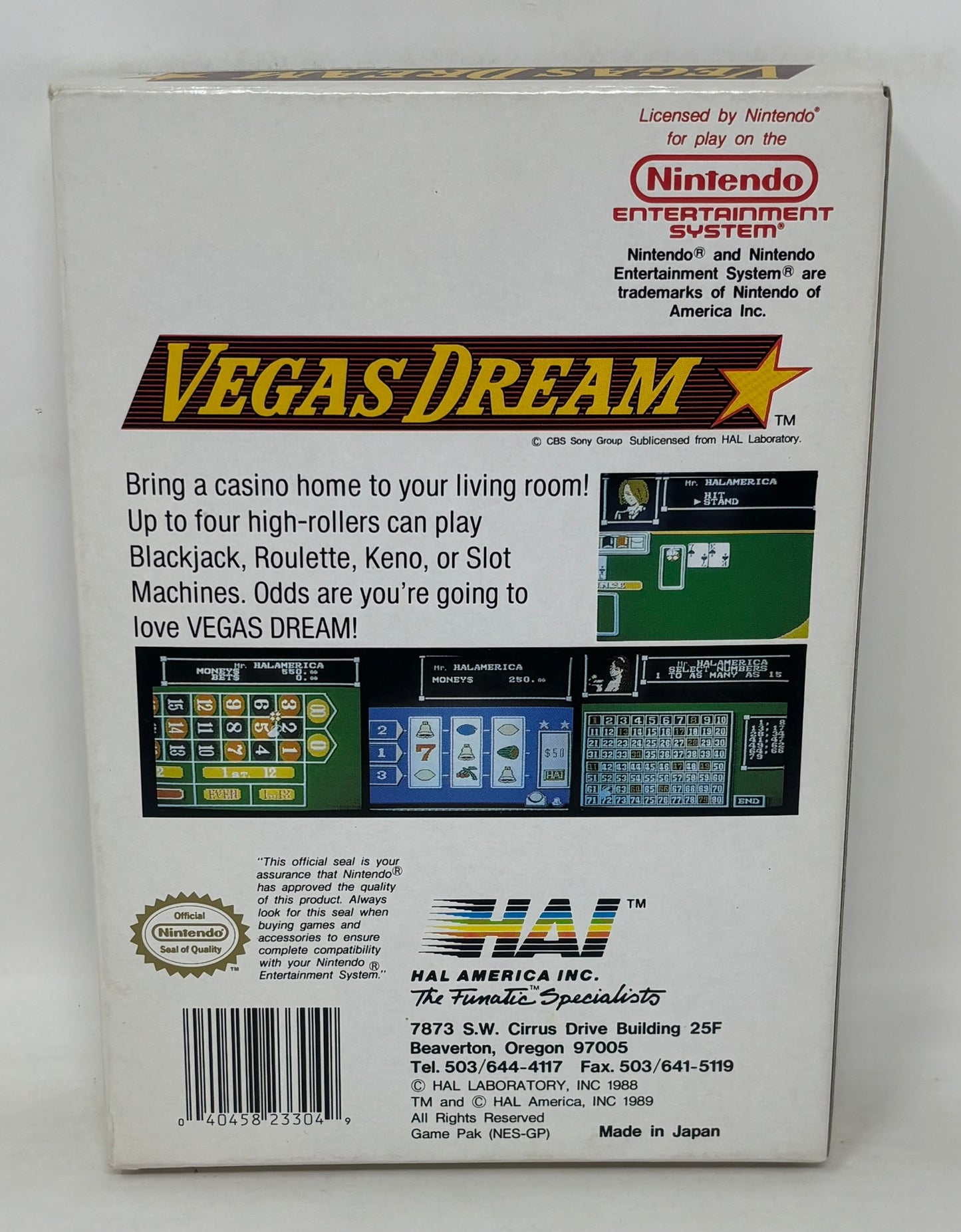 NES Nintendo - Vegas Dreams - Complete