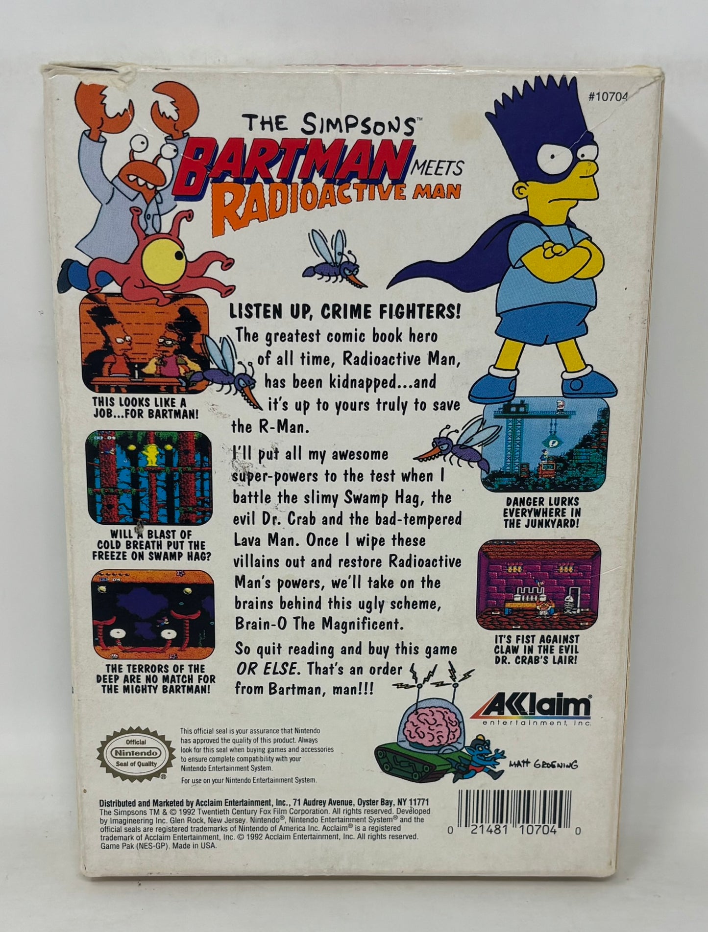 NES Nintendo - The Simpson's Bartman Meets Radioactive Man - Complete