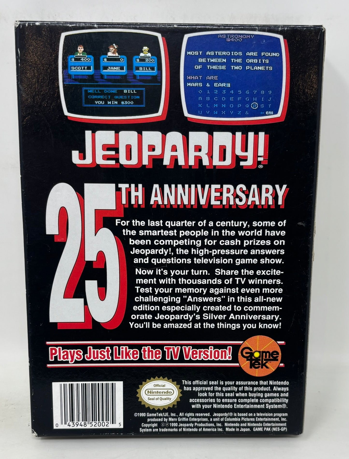 NES Nintendo - Jeopardy! 25th Anniversary Edition - Complete