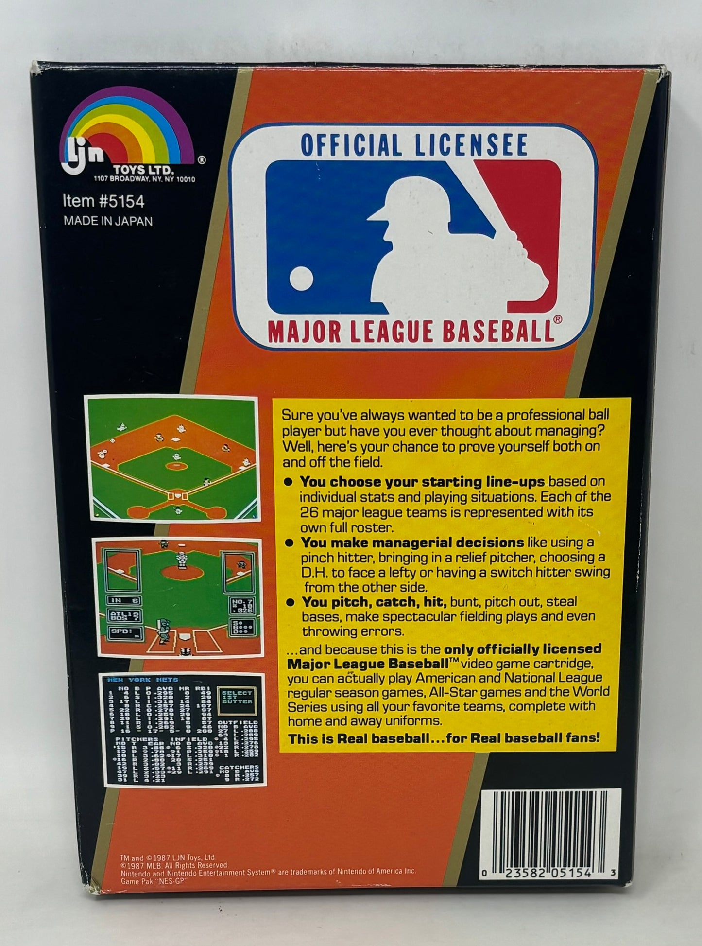 NES Nintendo - Major League Baseball - Complete